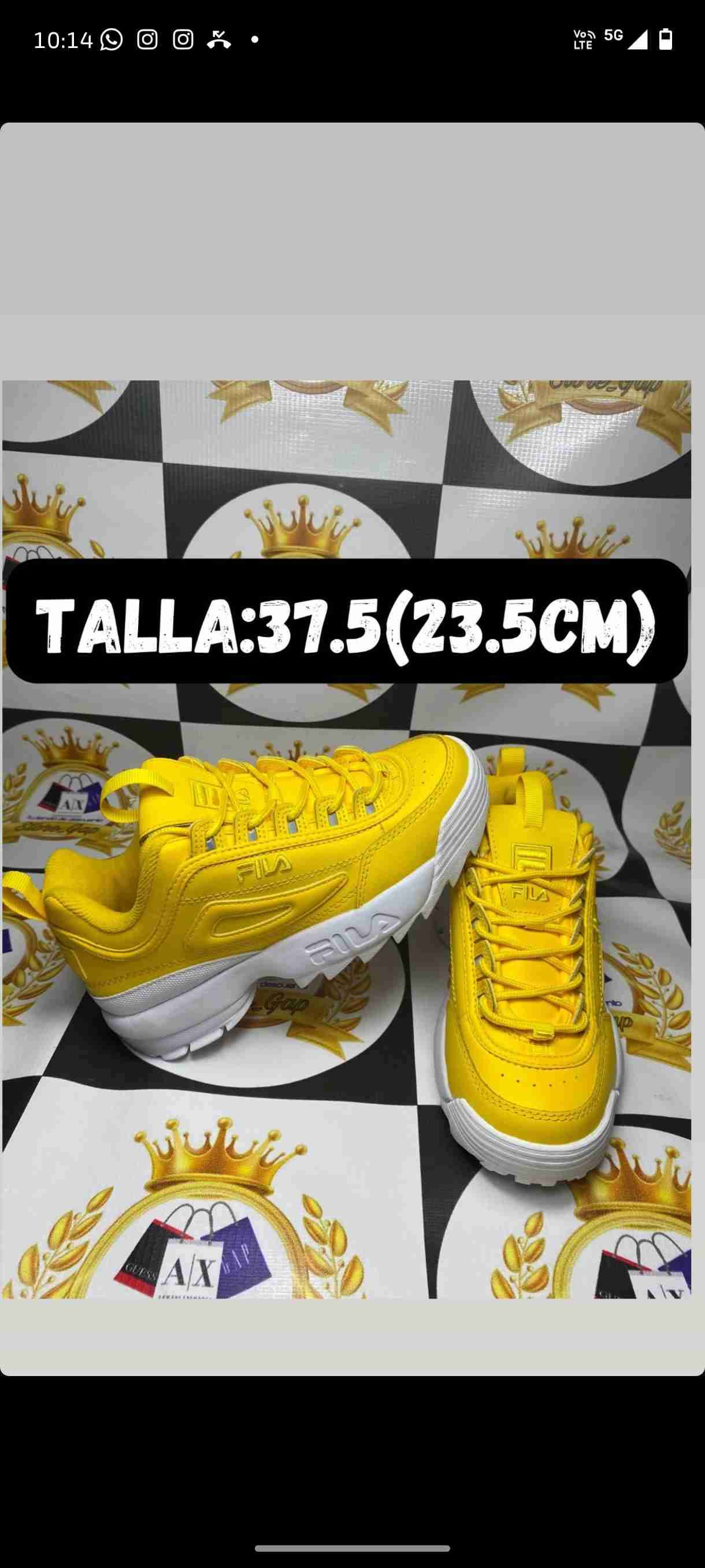 Zapatillas FILA amarillas talla 37.5