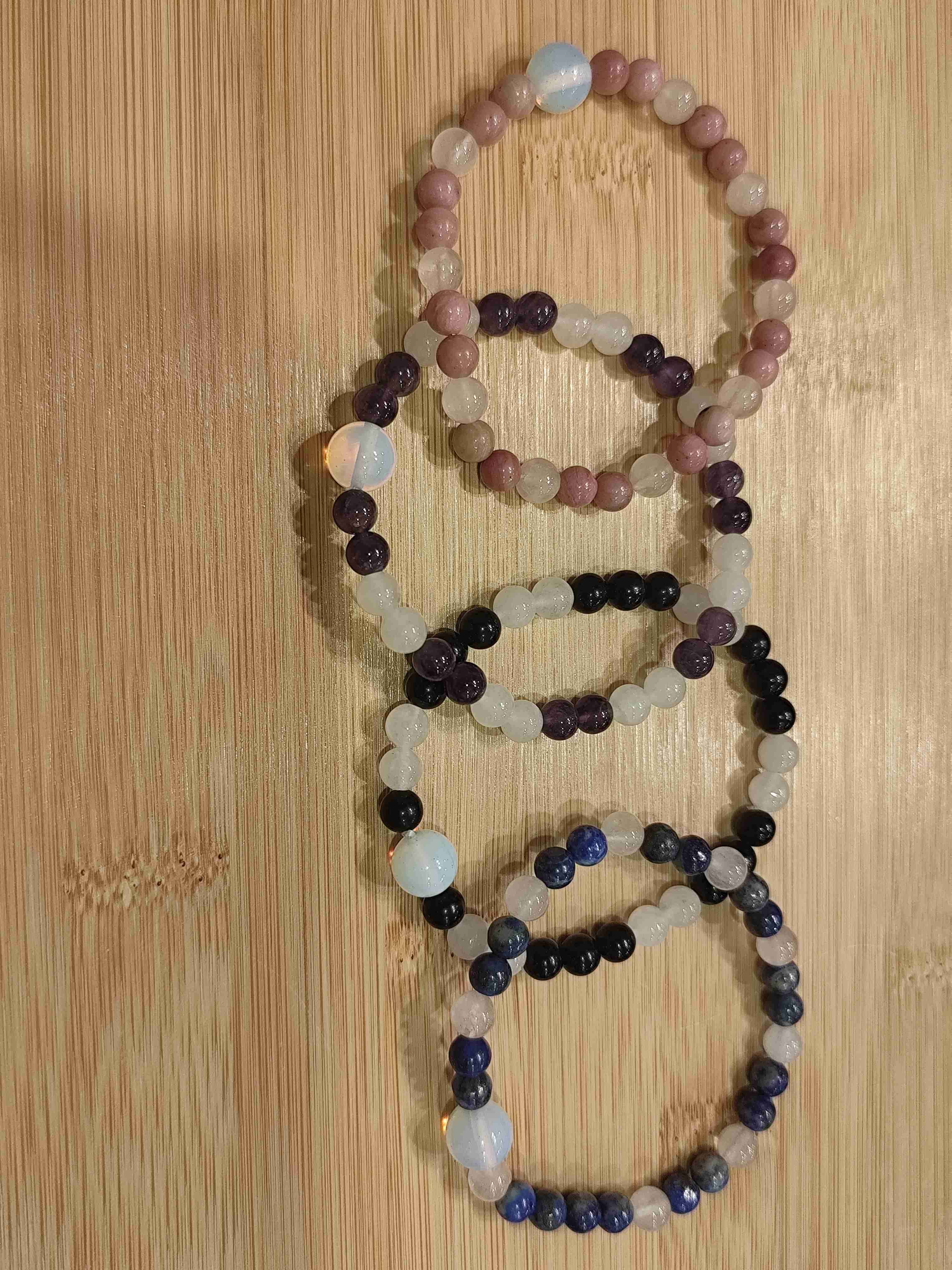 Set de pulseras de piedras para protección