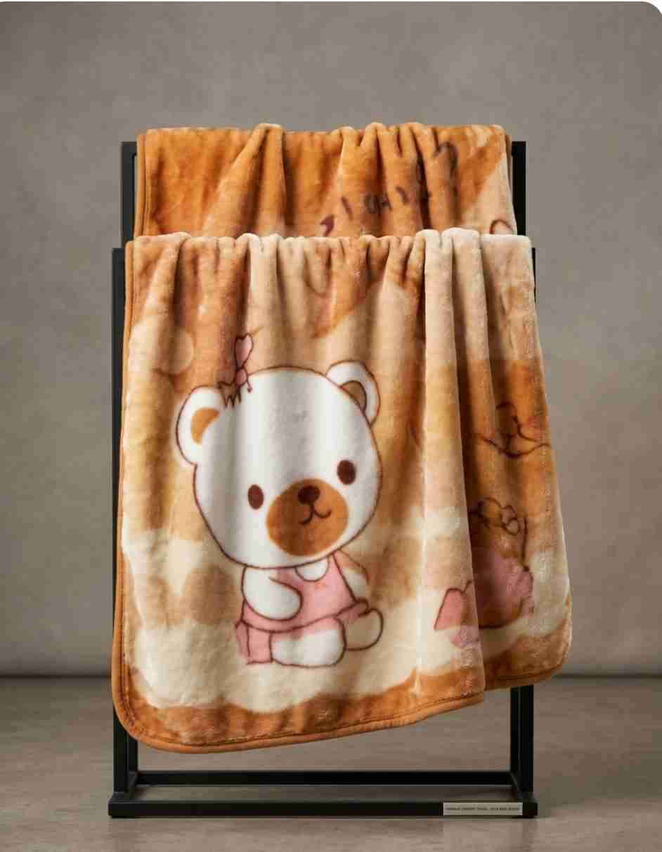Manta  de pluch premium infantil con diseño de oso