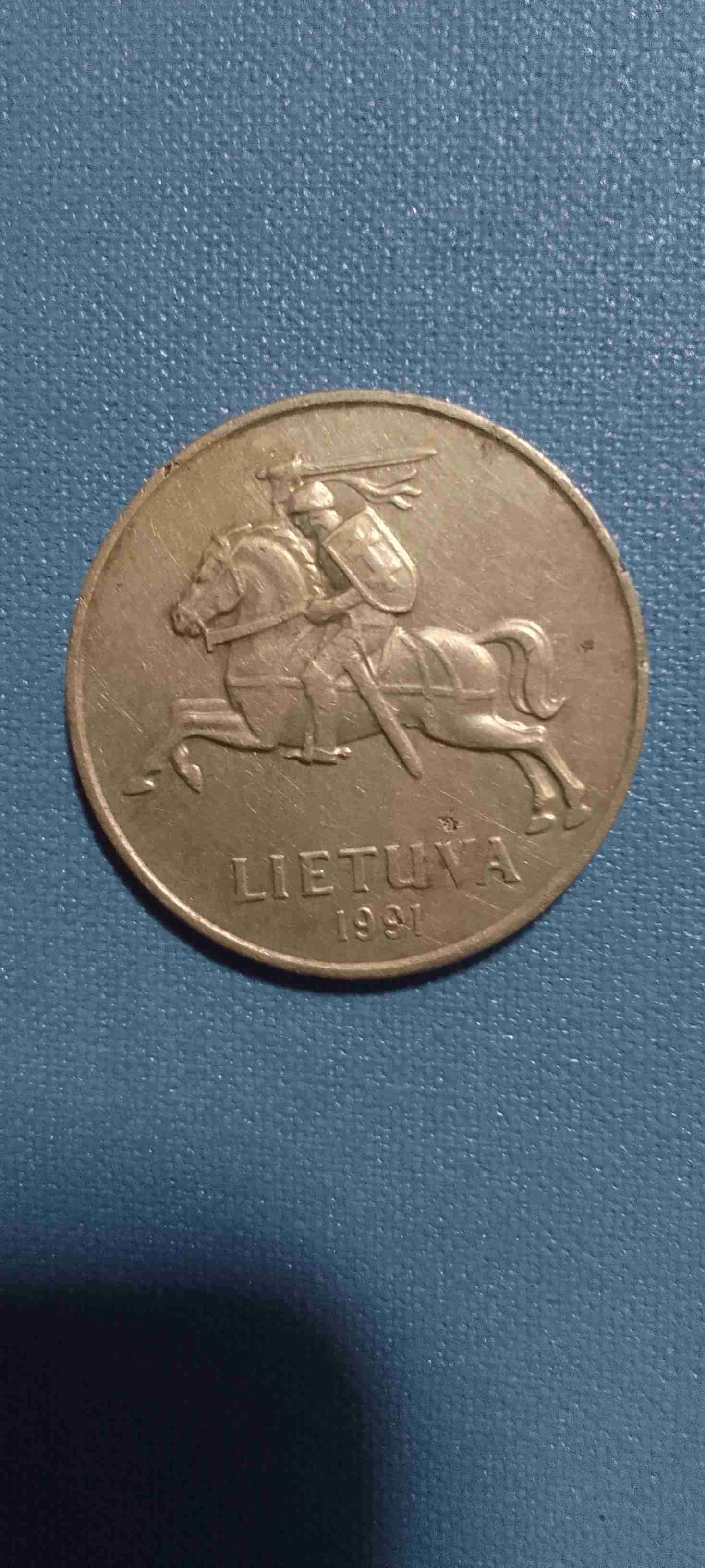 Moneda Lituania2 centai 1991