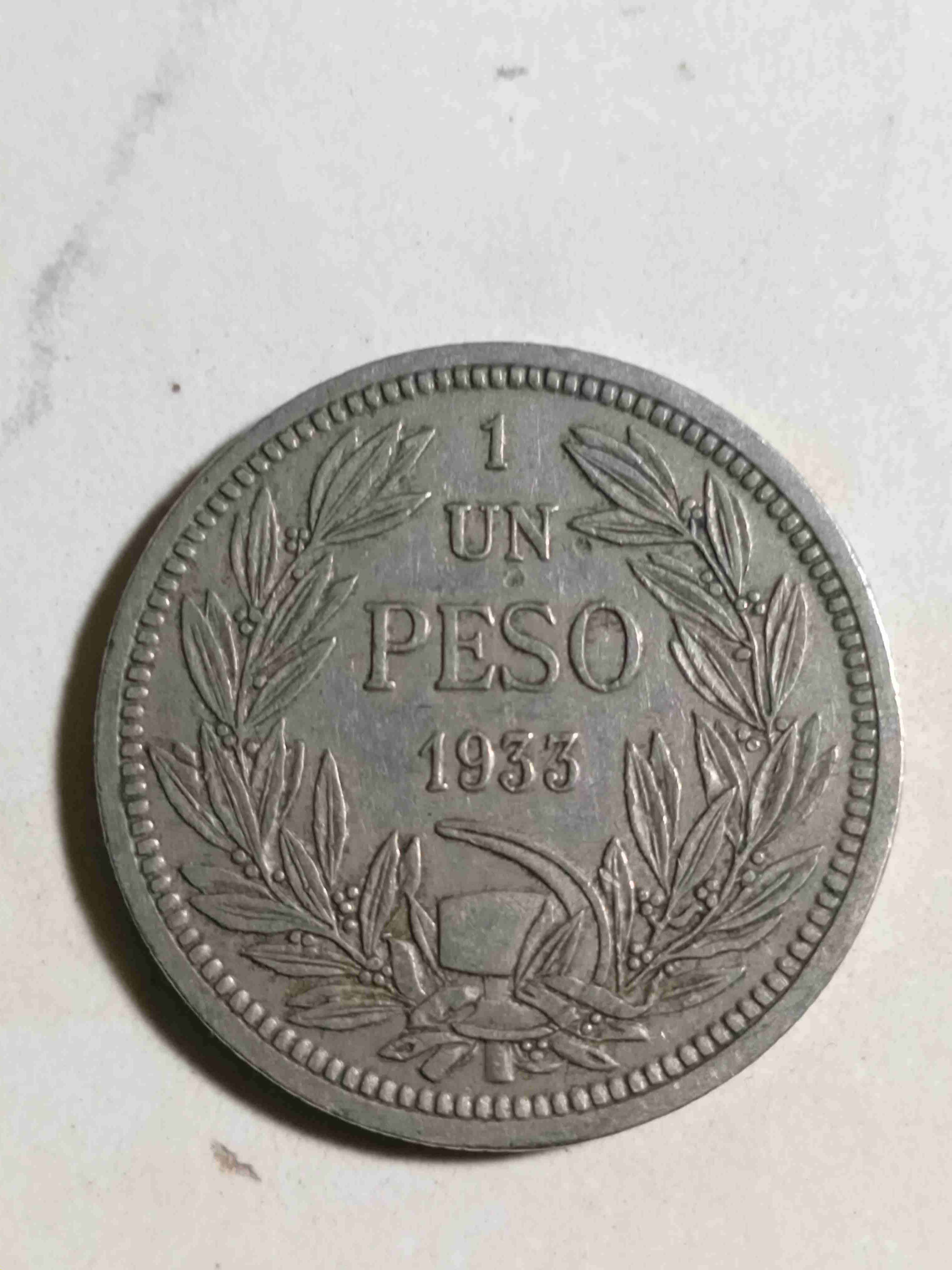 Moneda antigua 1 peso 1933
