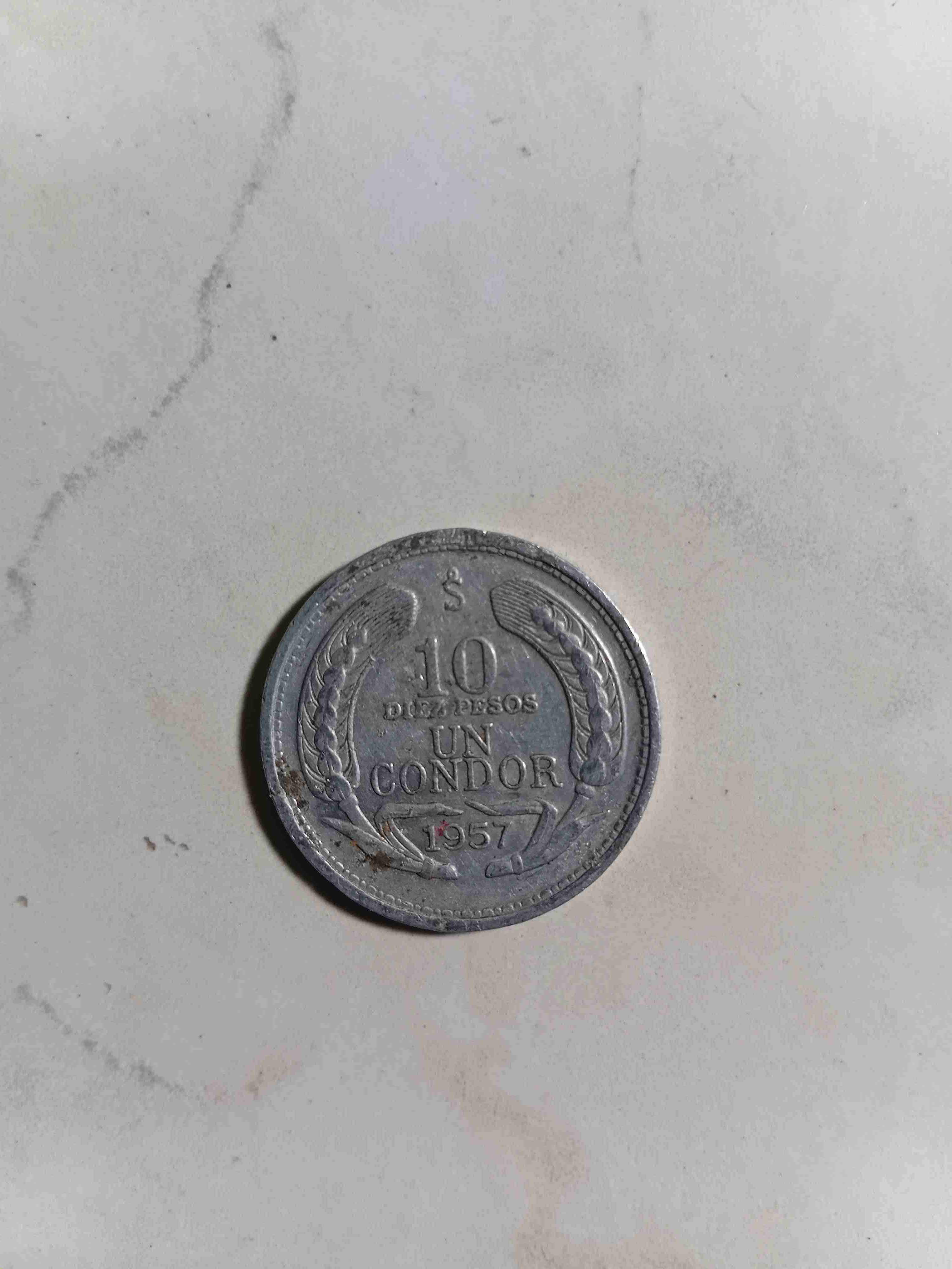 Moneda 10 pesos 1957