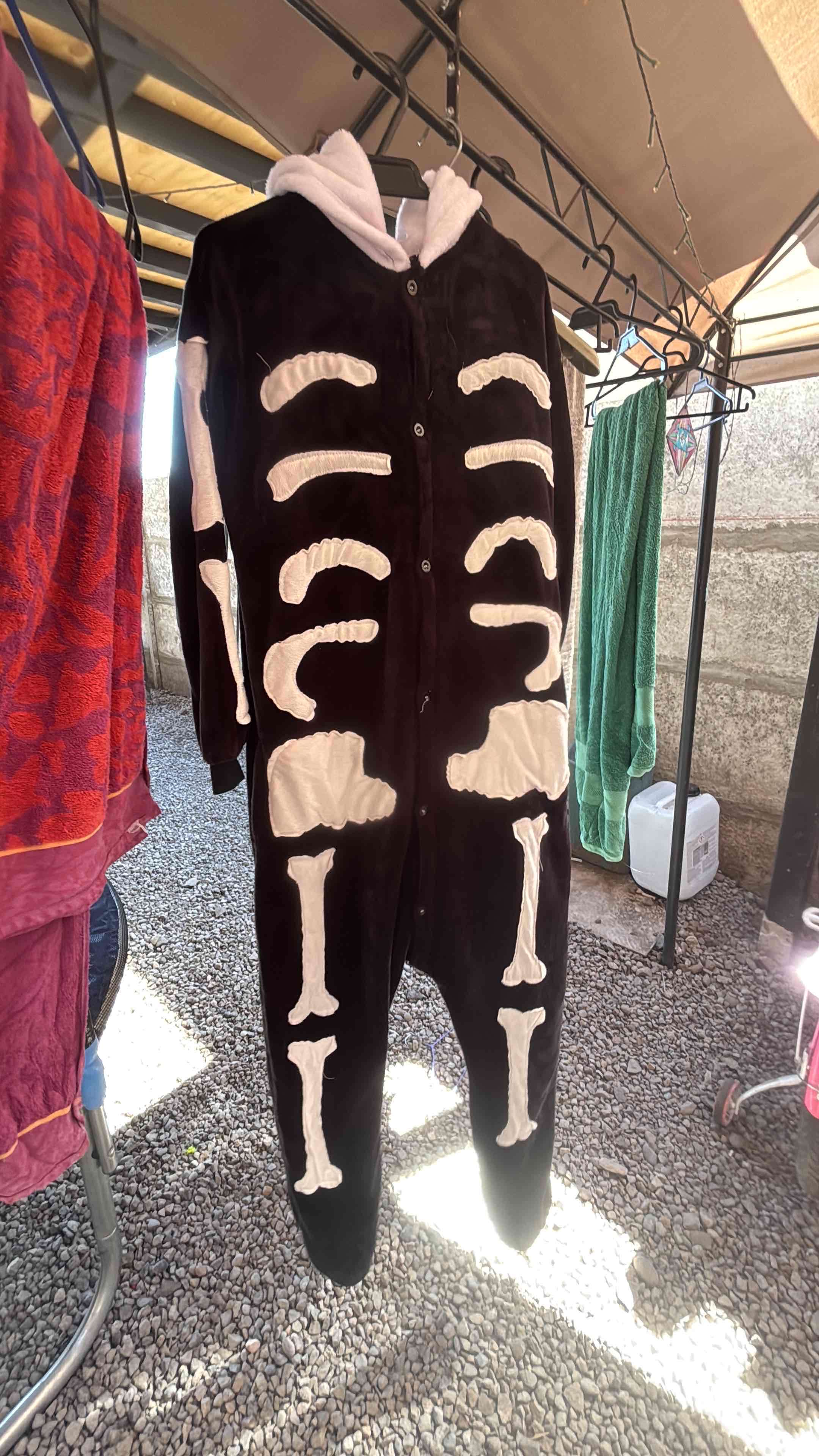 Pijama enterizo esqueleto negro