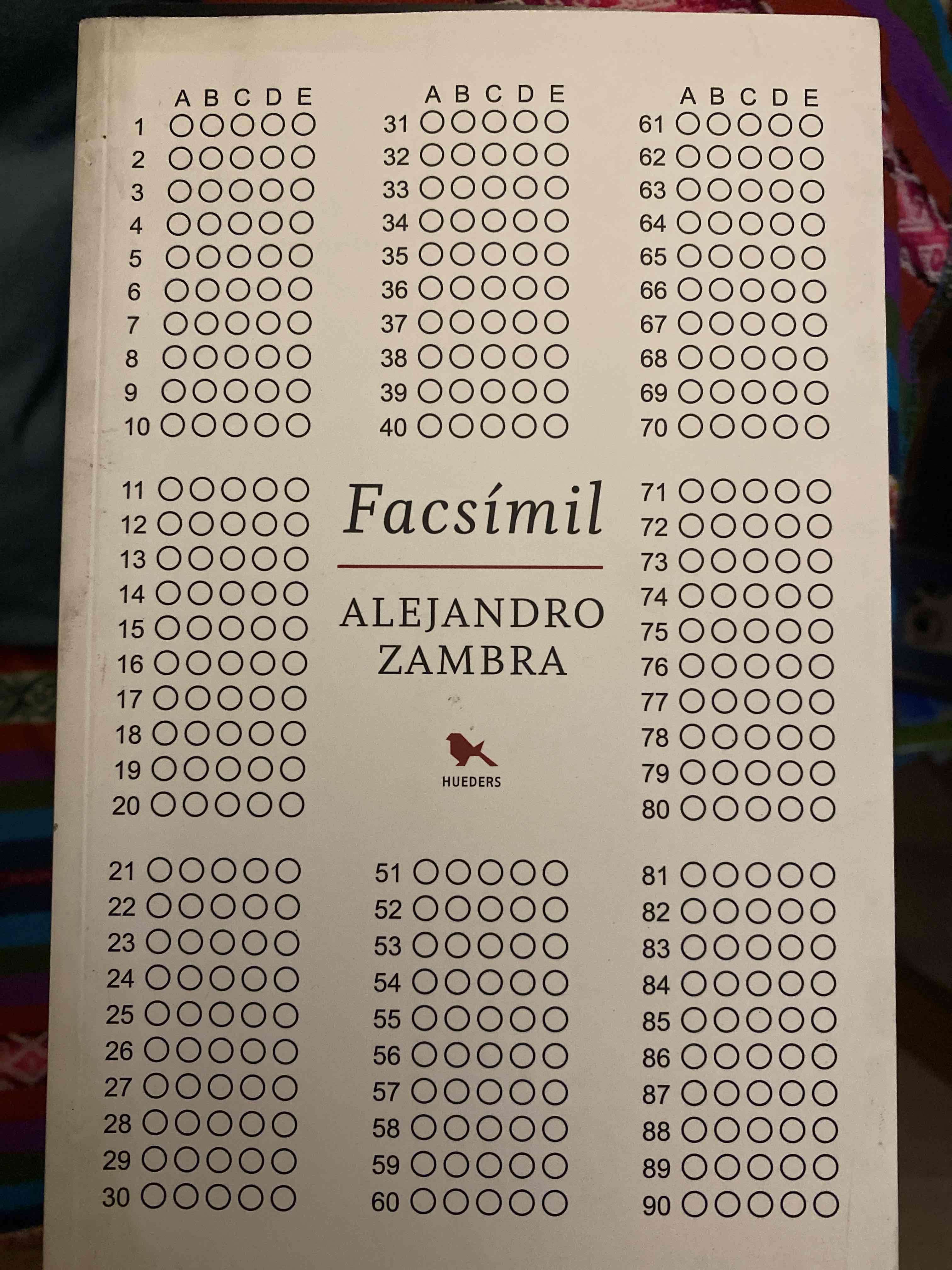 Libro Facsímil Alejandro Zambra
