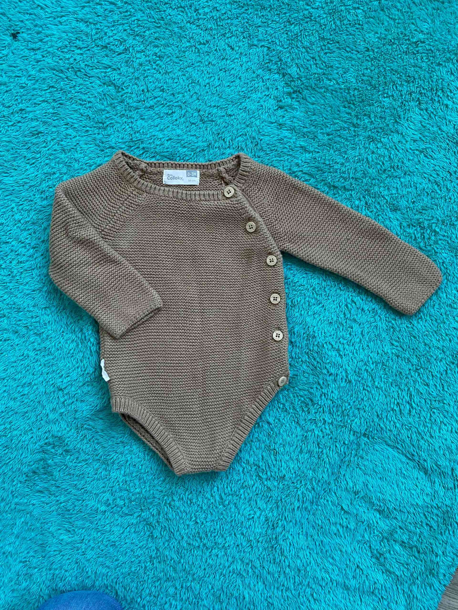 Body de lana color café