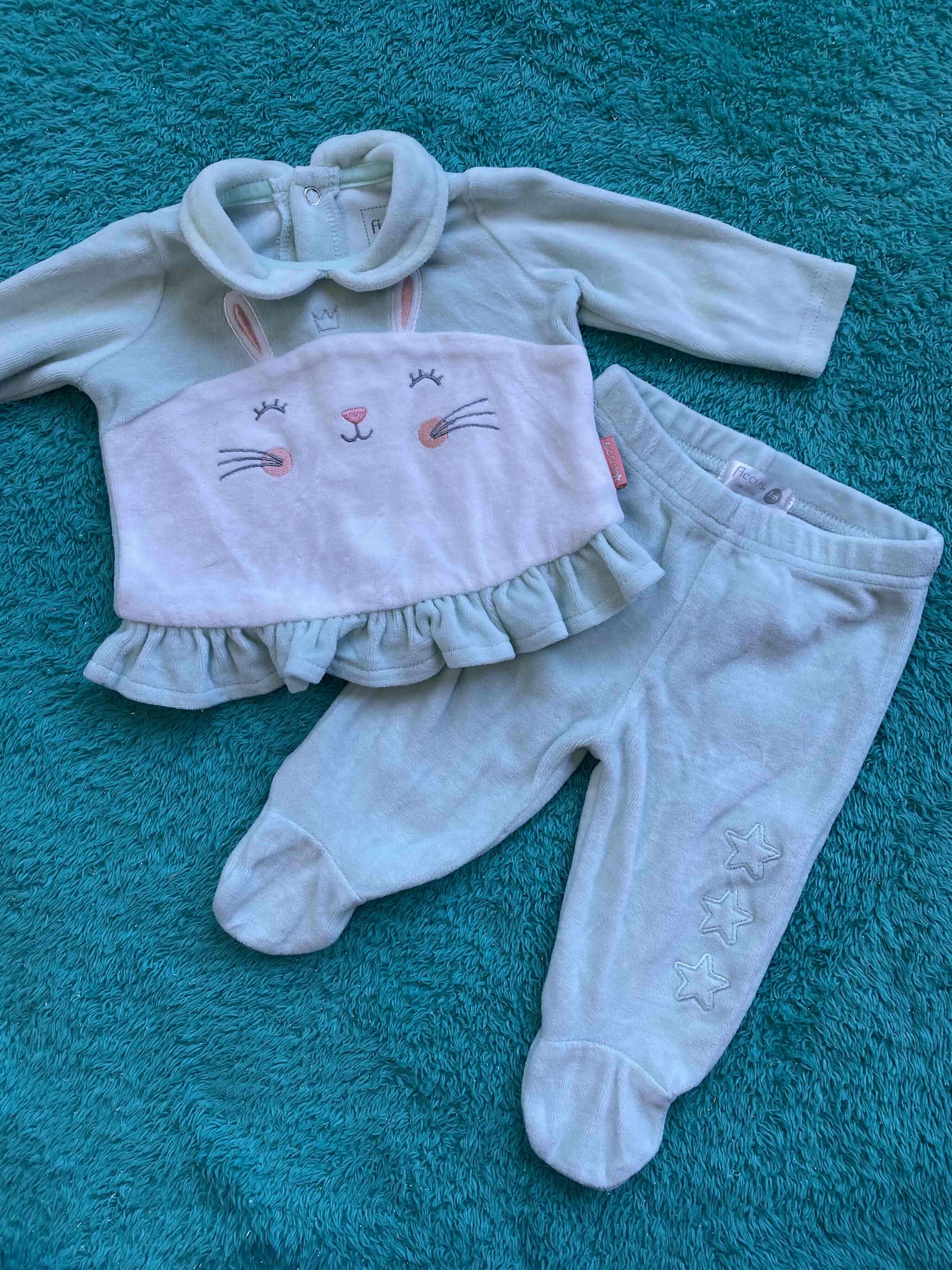 Conjunto de bebé suave celeste