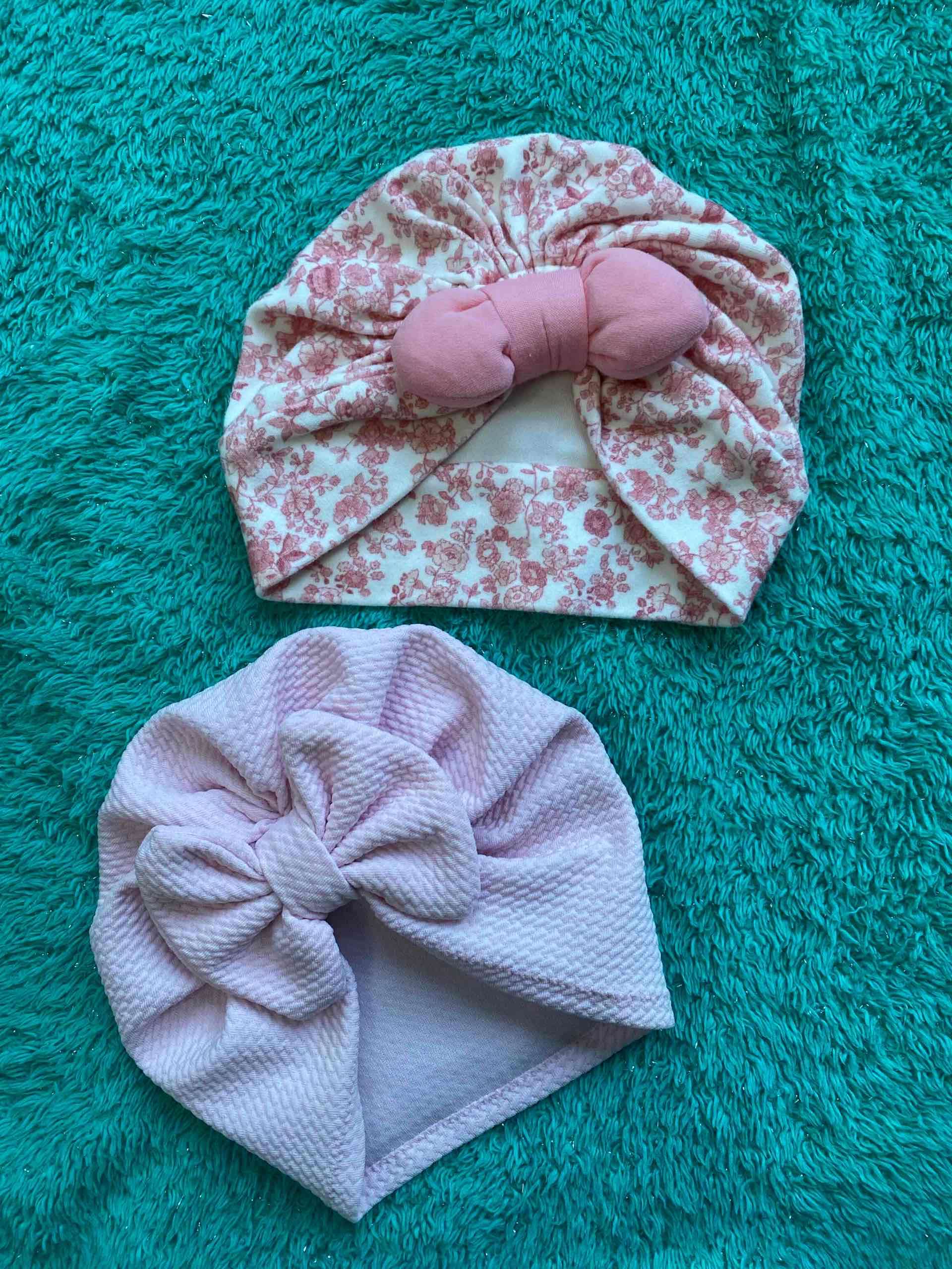 Turbantes para bebé rosados
