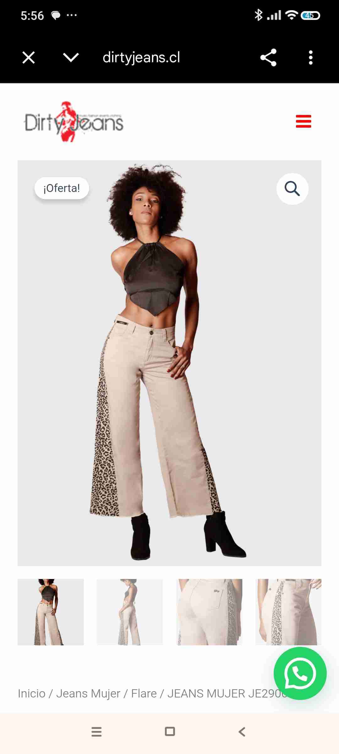 Jeans mujer flare beige