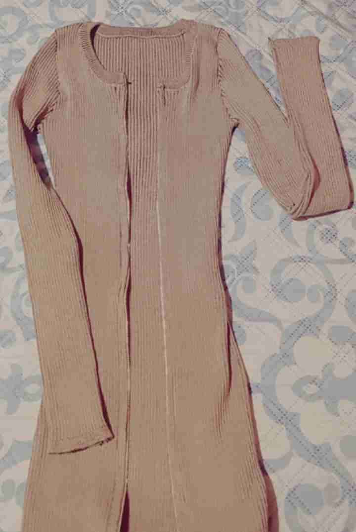 Cardigan beige largo