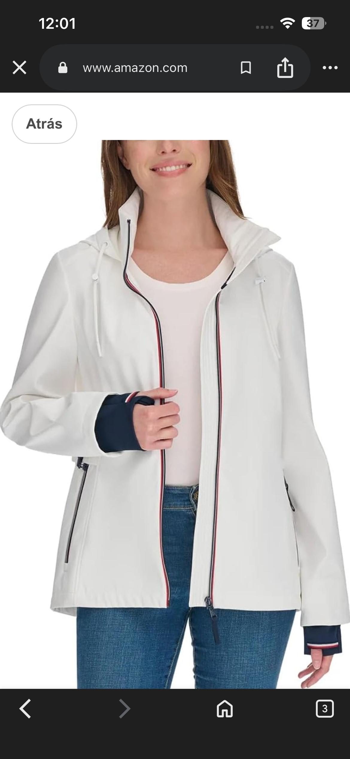 Chaqueta blanca con capucha Tommy