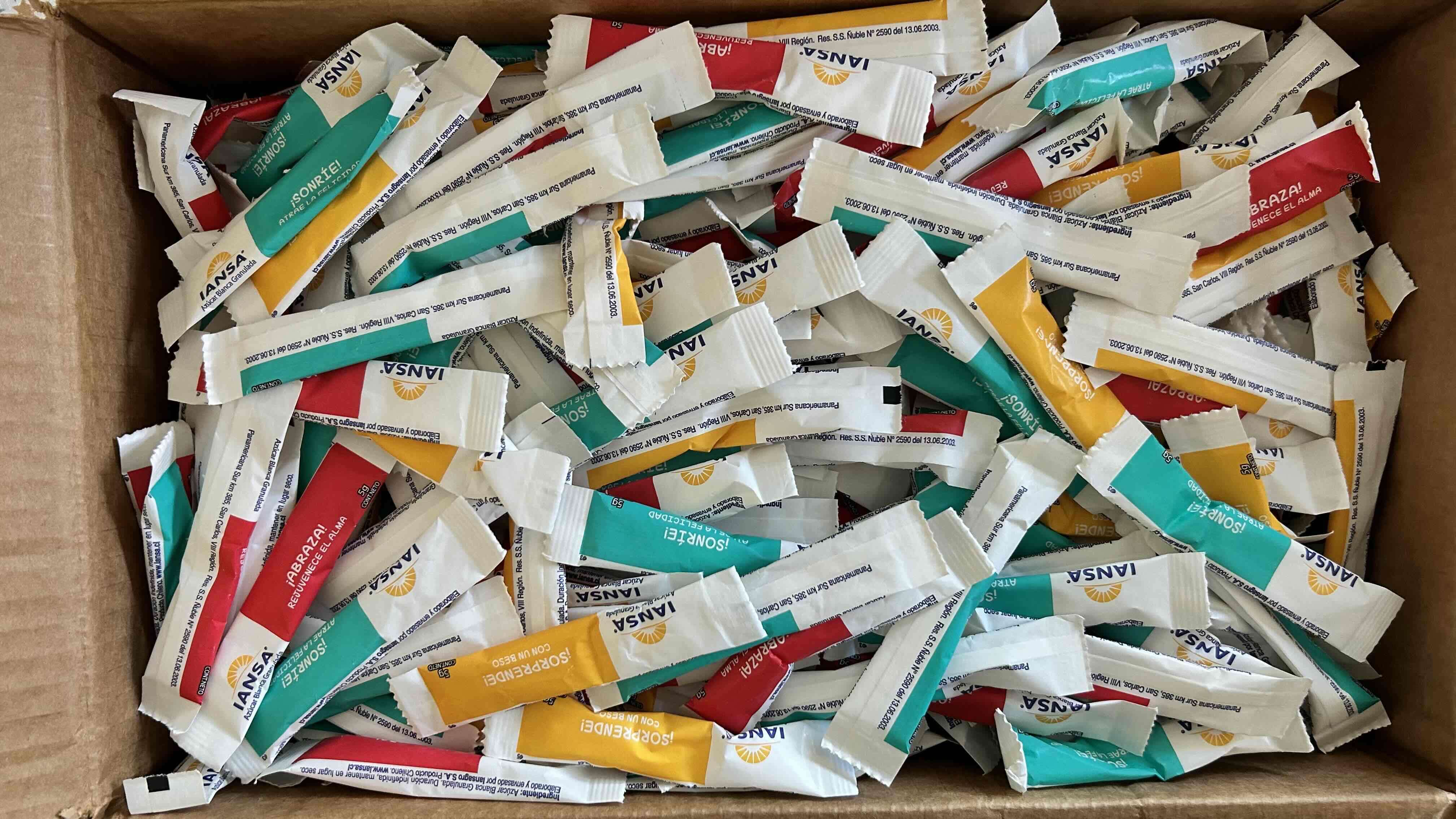 Sobres de azúcar blanca IANSA