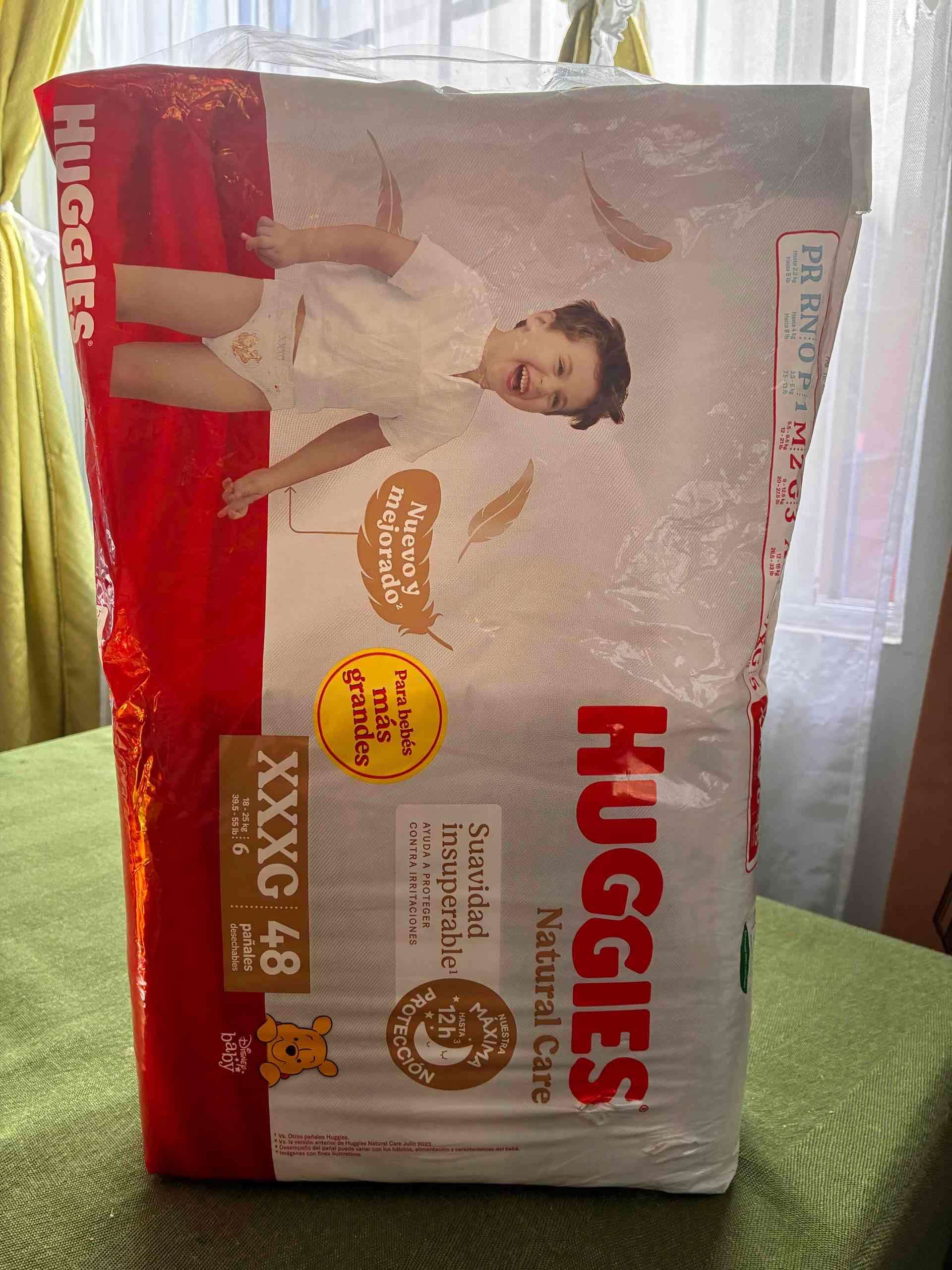 Medio paquete 24 Pañales Huggies Natural Care XXXG