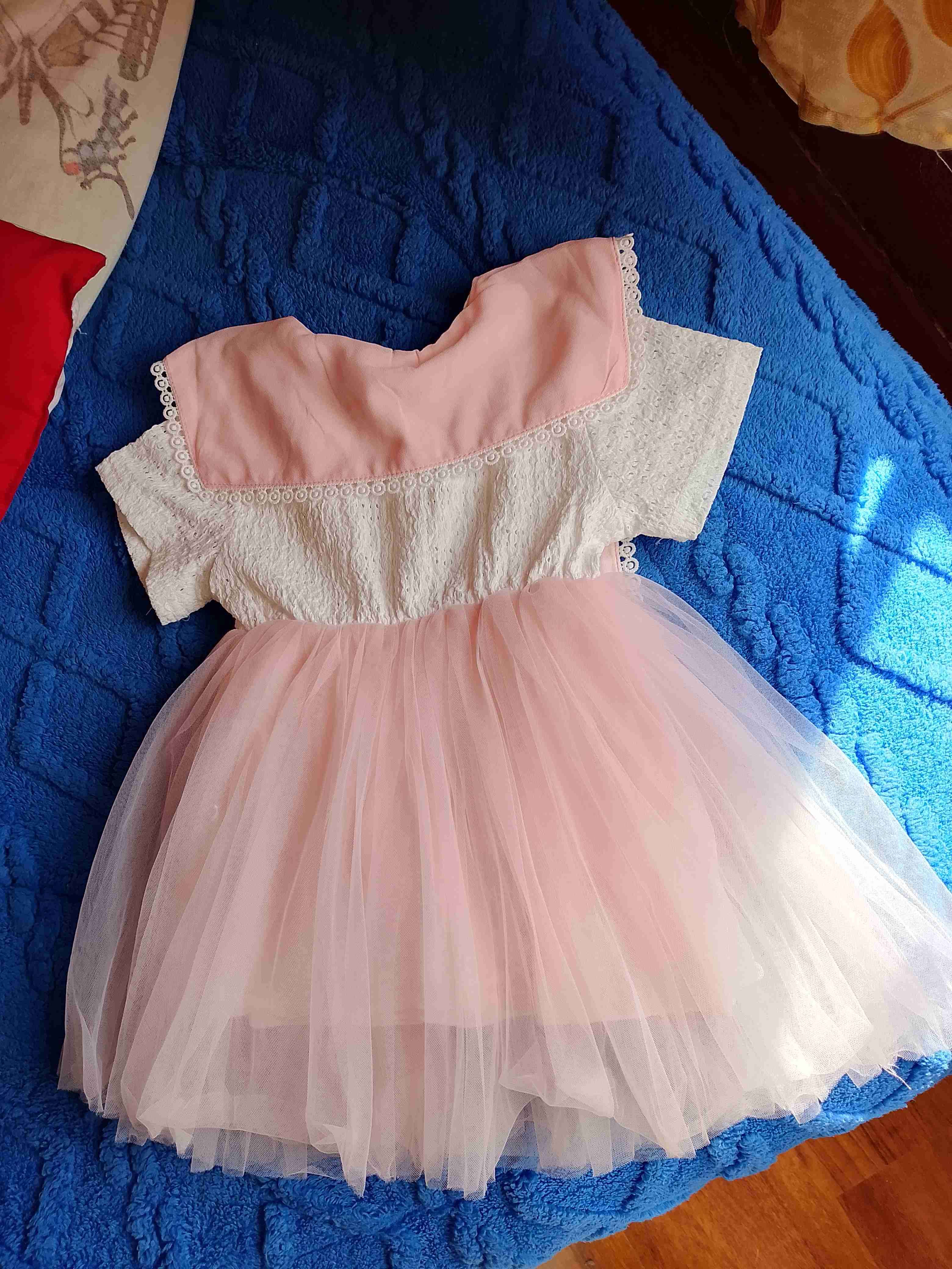 Vestido niña rosa con encaje