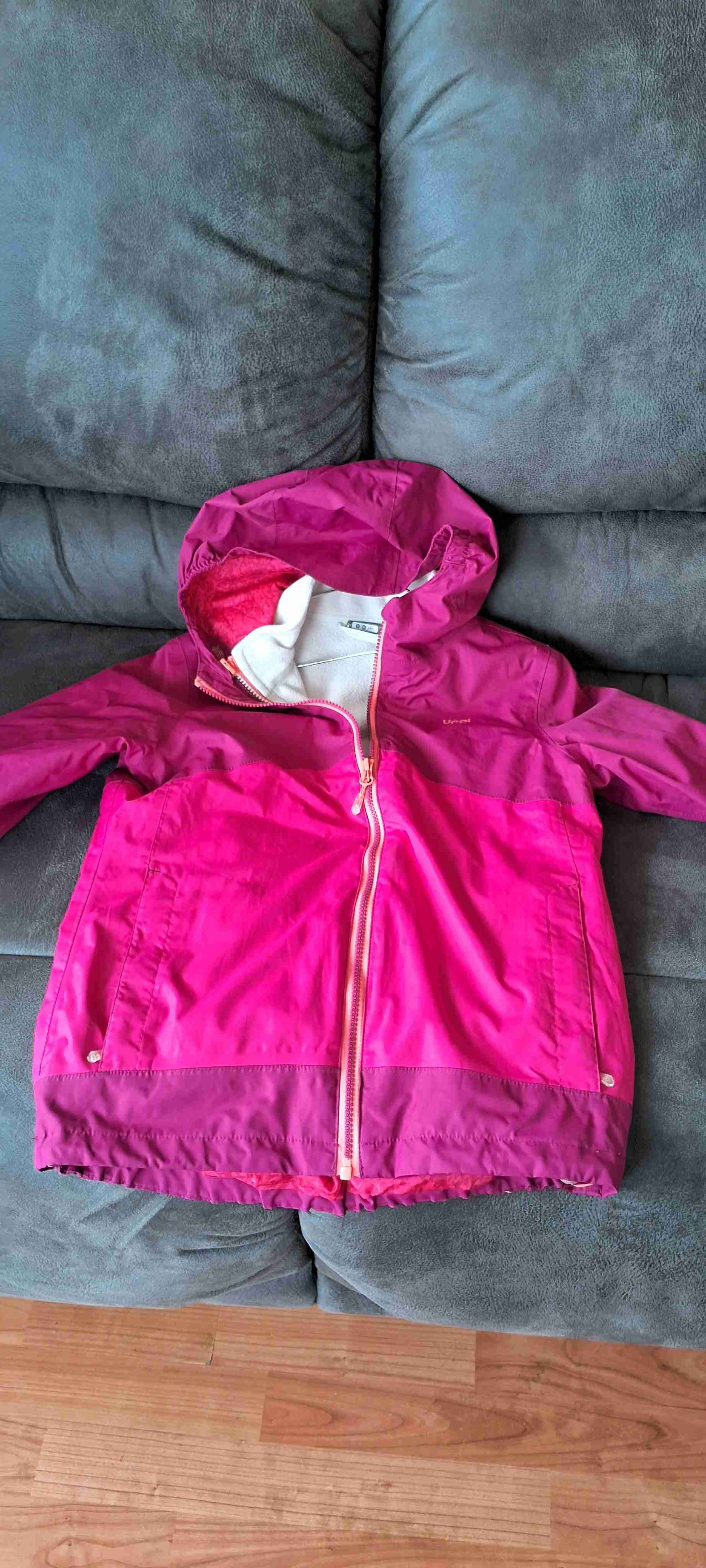 Chaqueta impermeable fucsia niña - miniatura 1