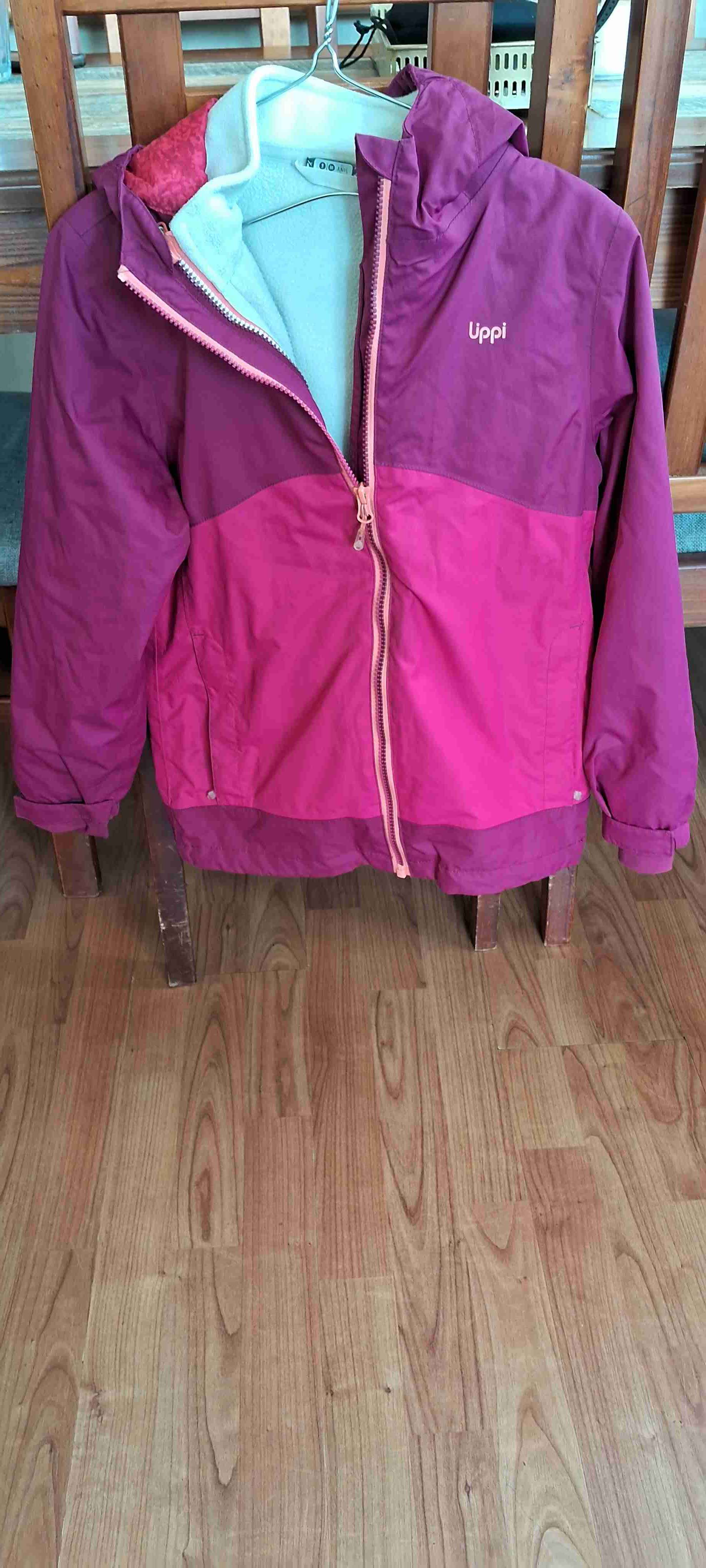 Chaqueta impermeable fucsia niña - miniatura 2