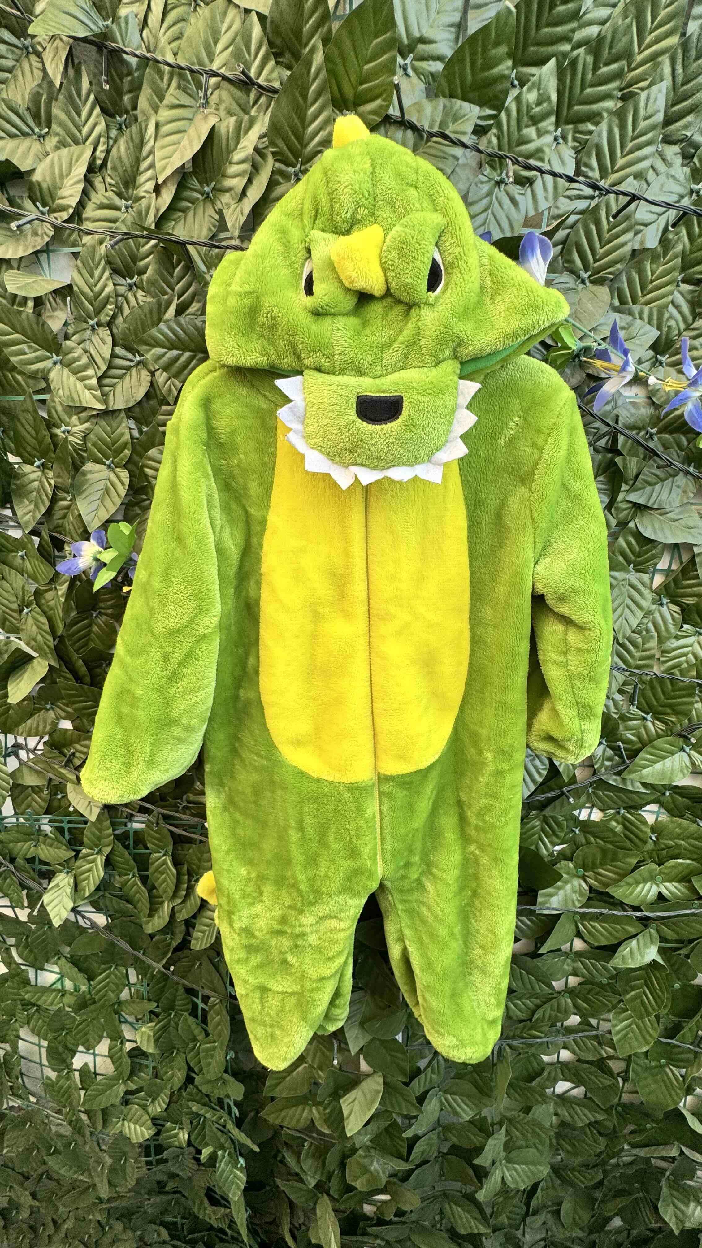 Disfraz de dinosaurio verde