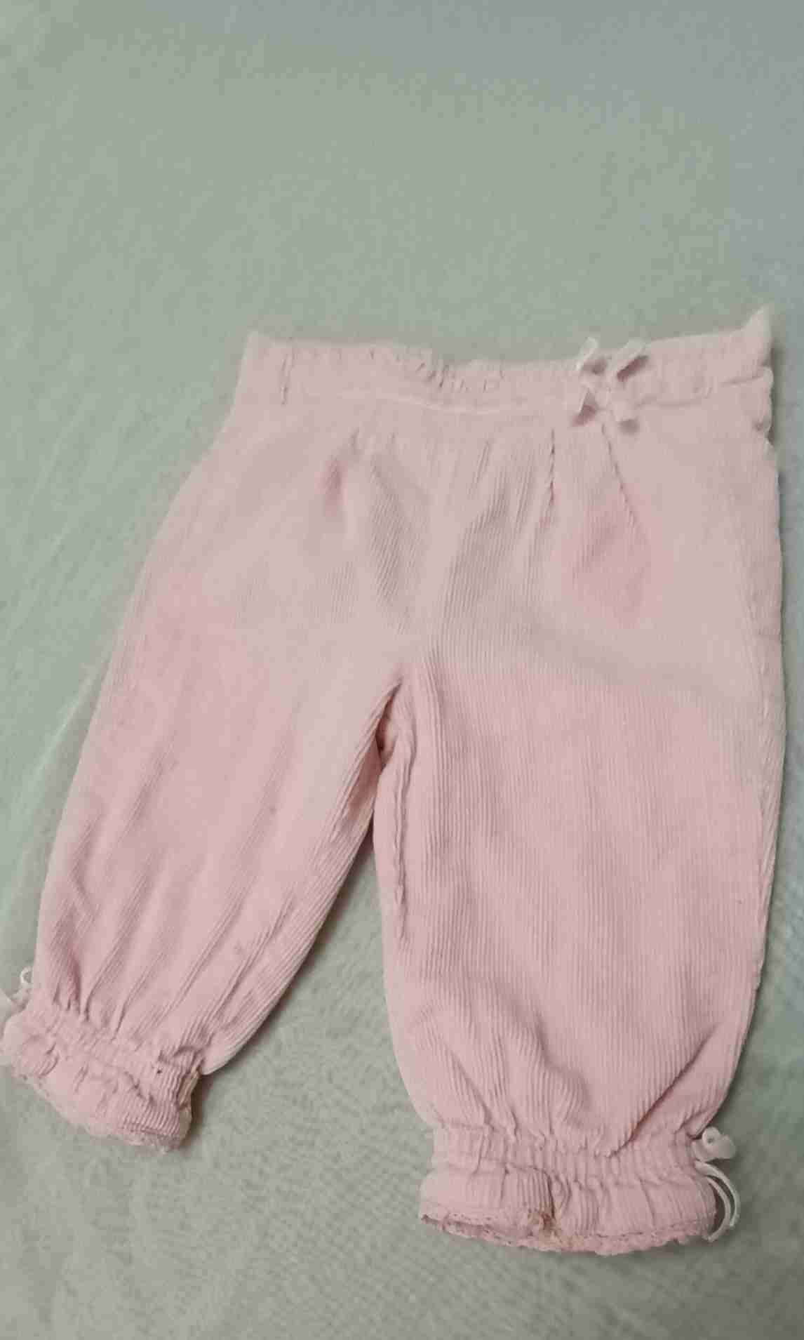 Pantalones bebé rosados Yamp 6 meses cotelé - miniatura 1