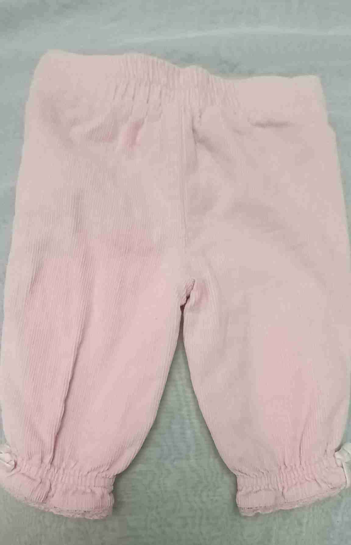 Pantalones bebé rosados Yamp 6 meses cotelé - miniatura 2