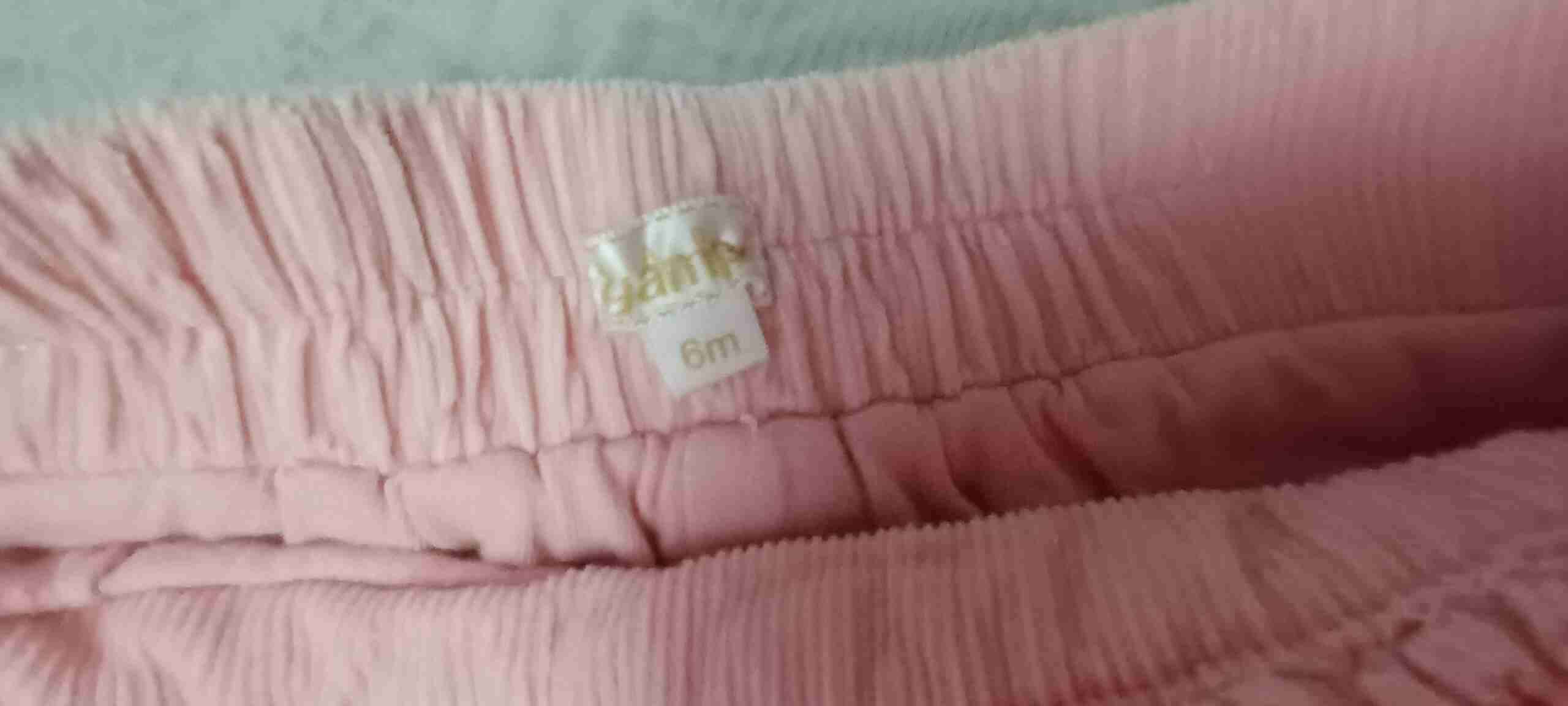 Pantalones bebé rosados Yamp 6 meses cotelé - miniatura 5