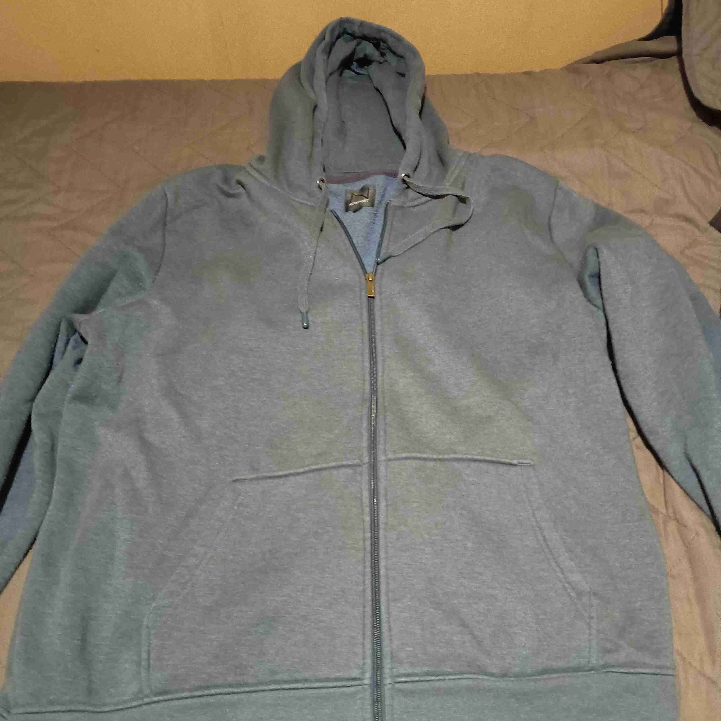 Polerón capucha azul con cierre - miniatura 1