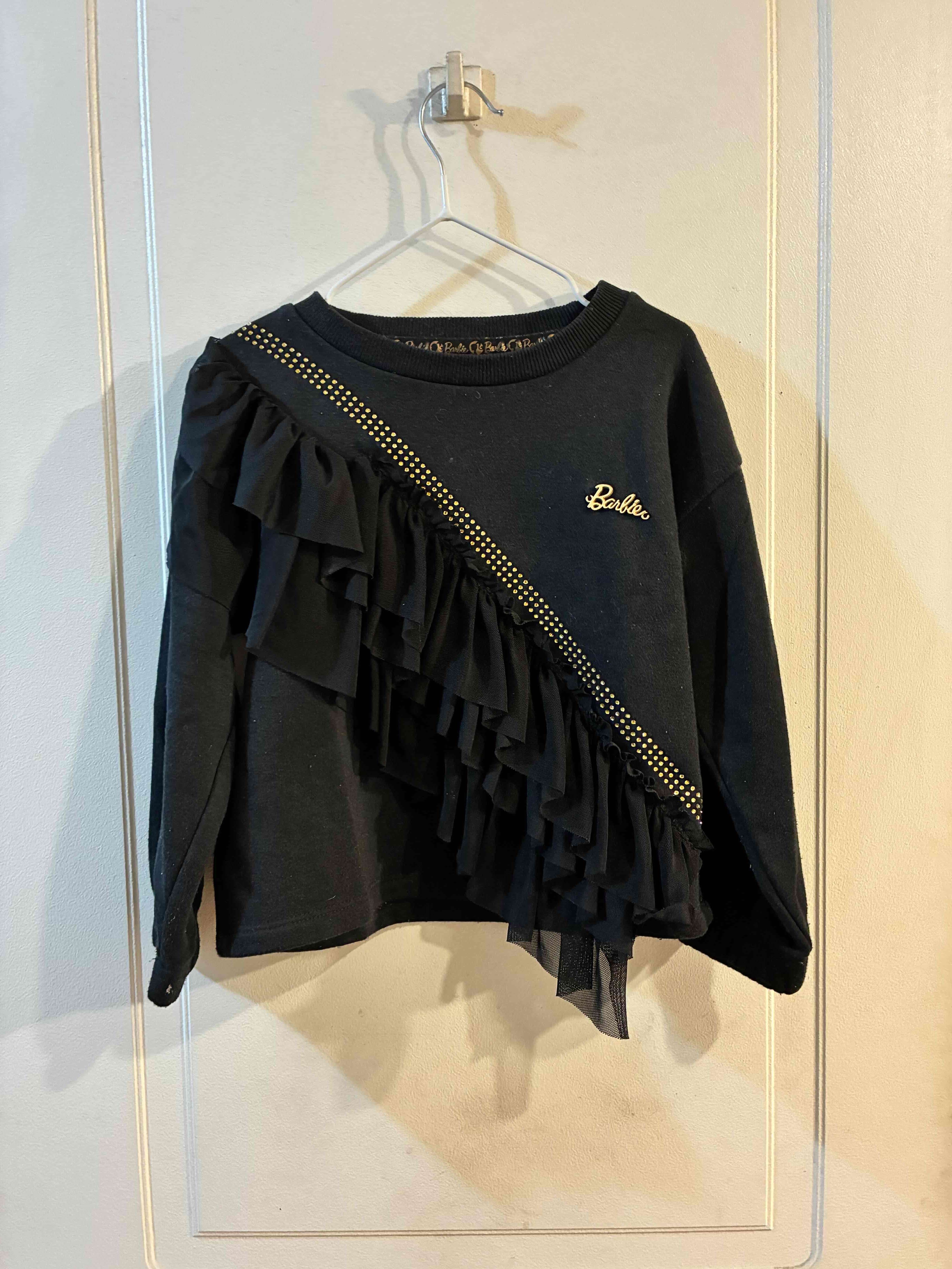 Polerón negro con volantes Barbie talla 6