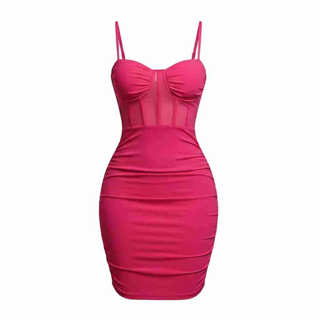 Vestido ajustado fucsia - miniatura 1