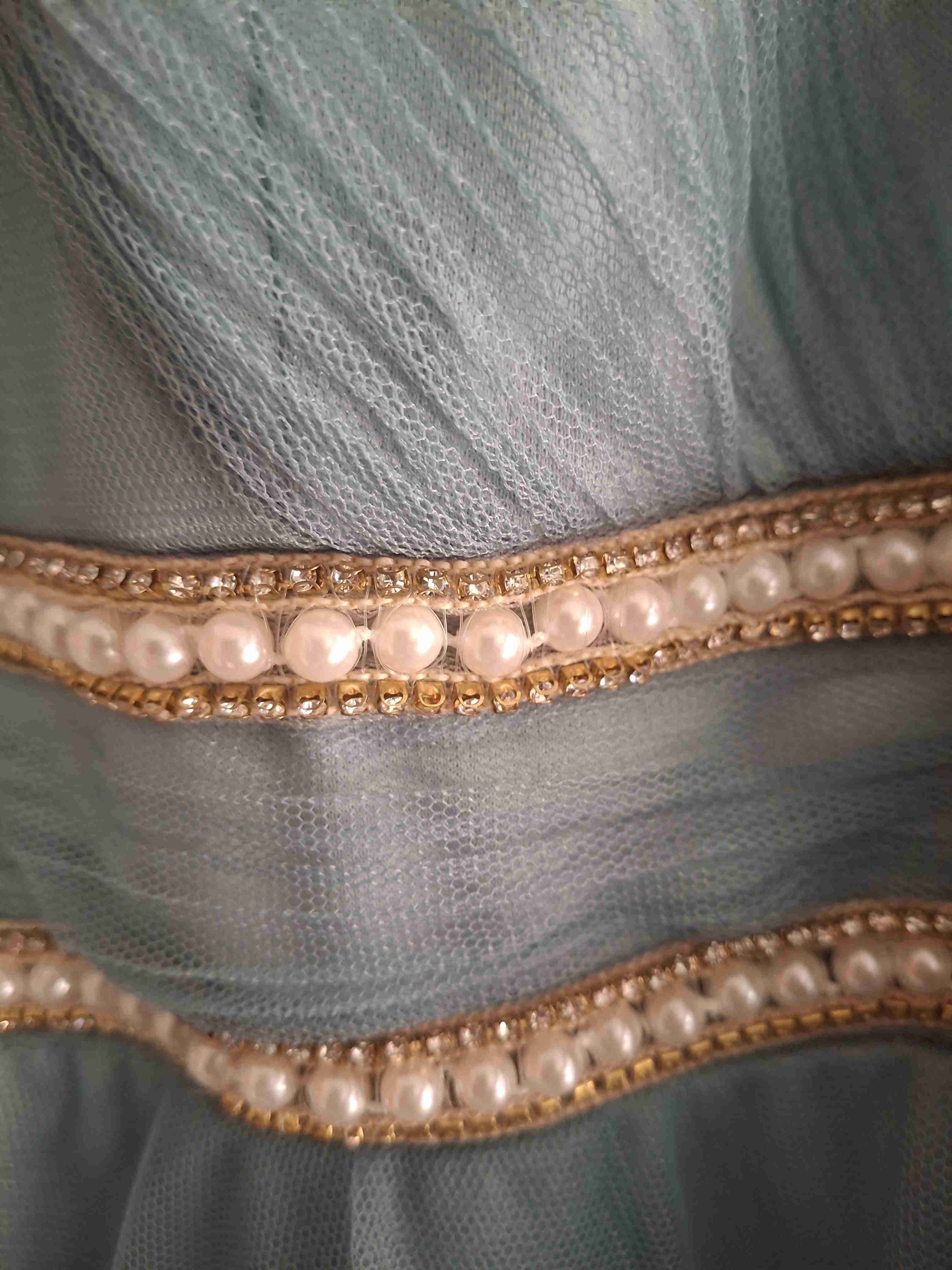 Vestido de fiesta asimétrico celeste-turquesa - miniatura 2