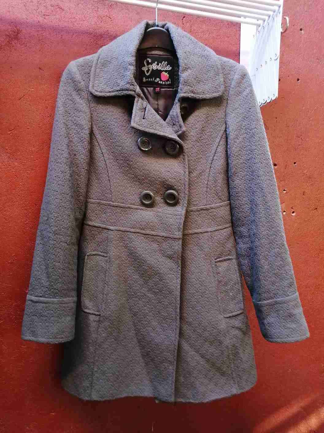 Abrigo gris mujer juvenil entallado