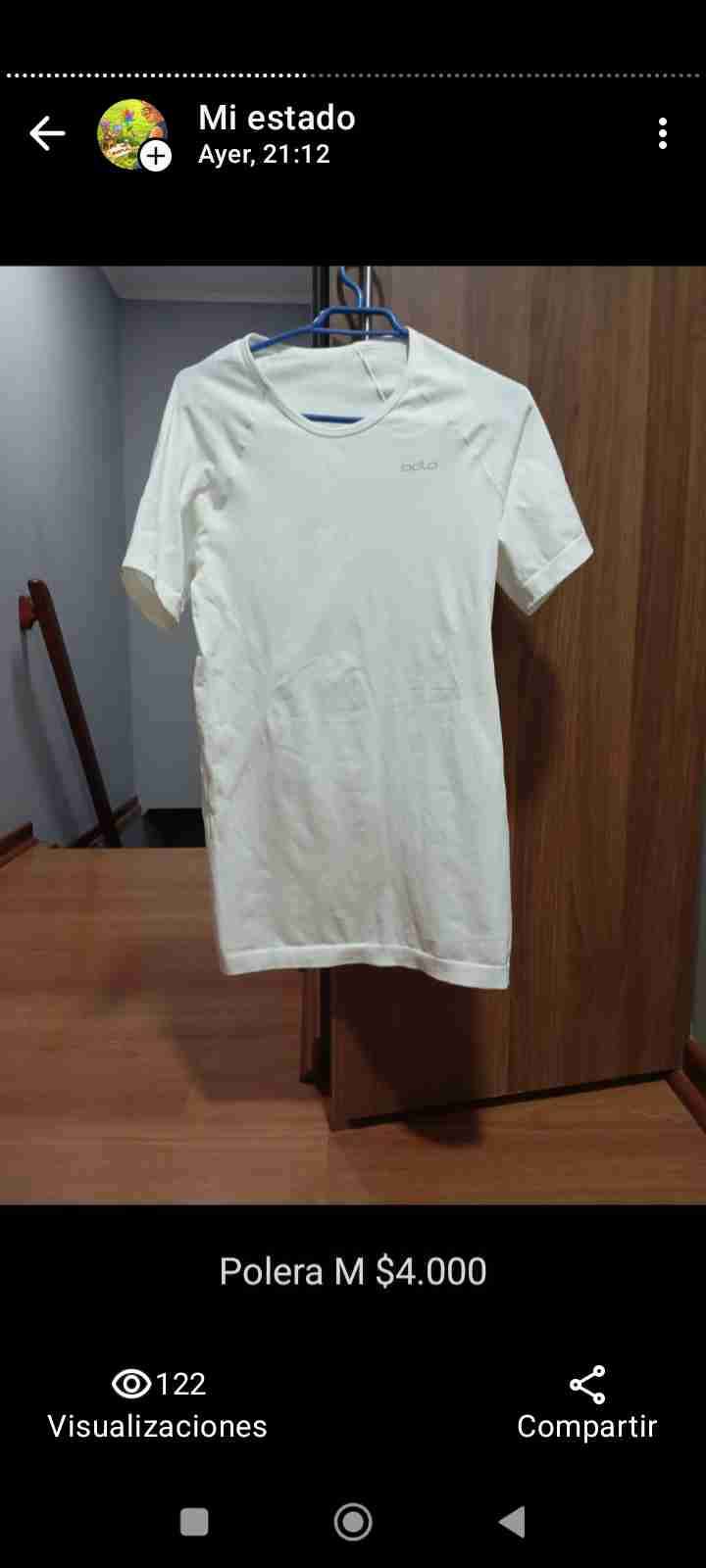 Polera blanca Odlo