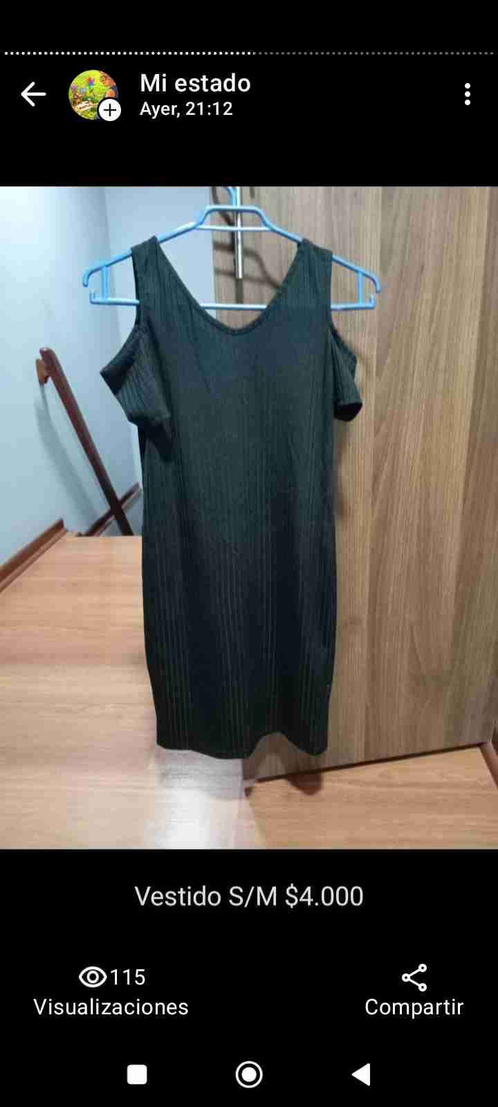 Vestido negro elegante S/M