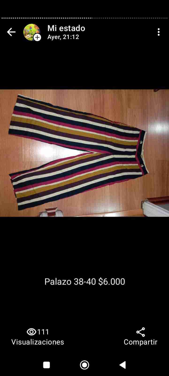 Pantalón palazzo rayado 38/40