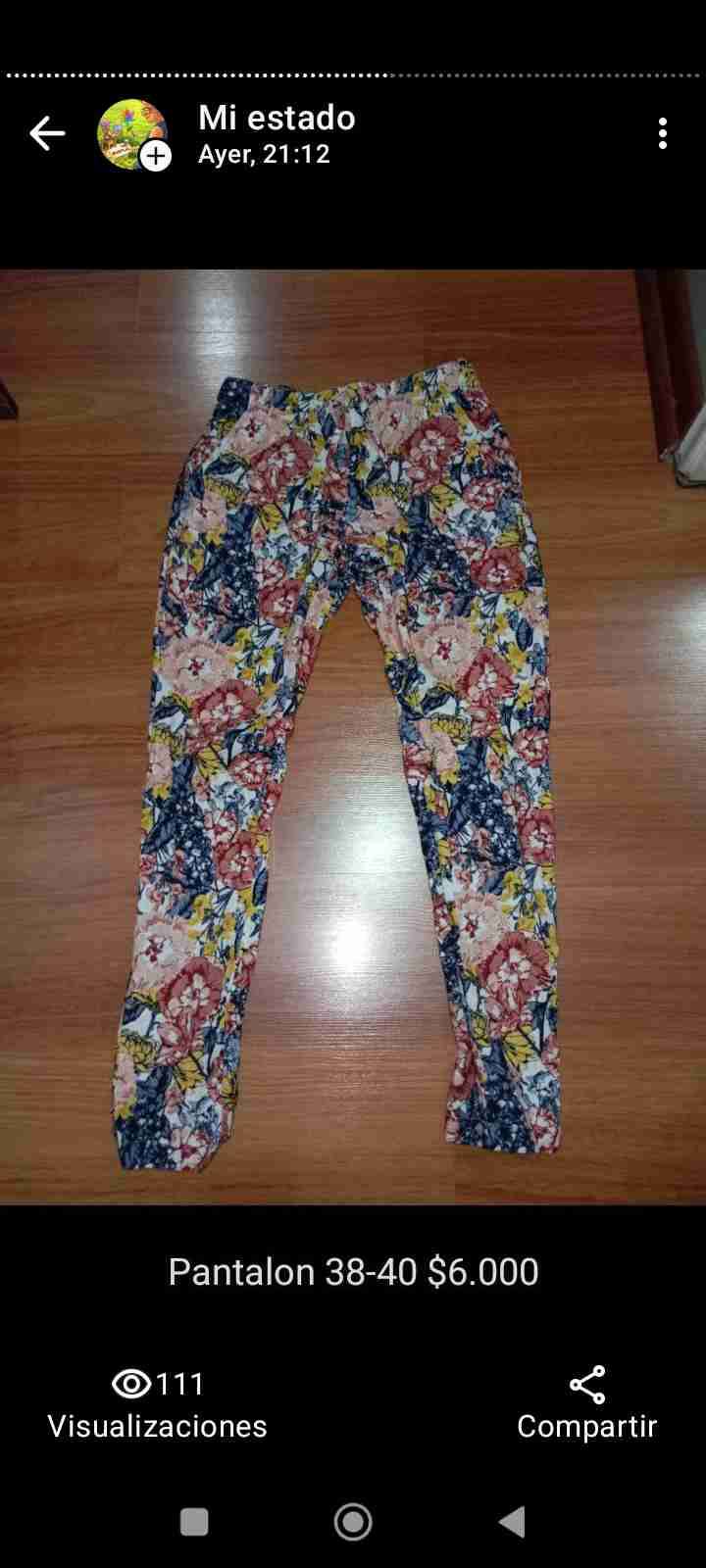 Pantalón floral talla 38-40