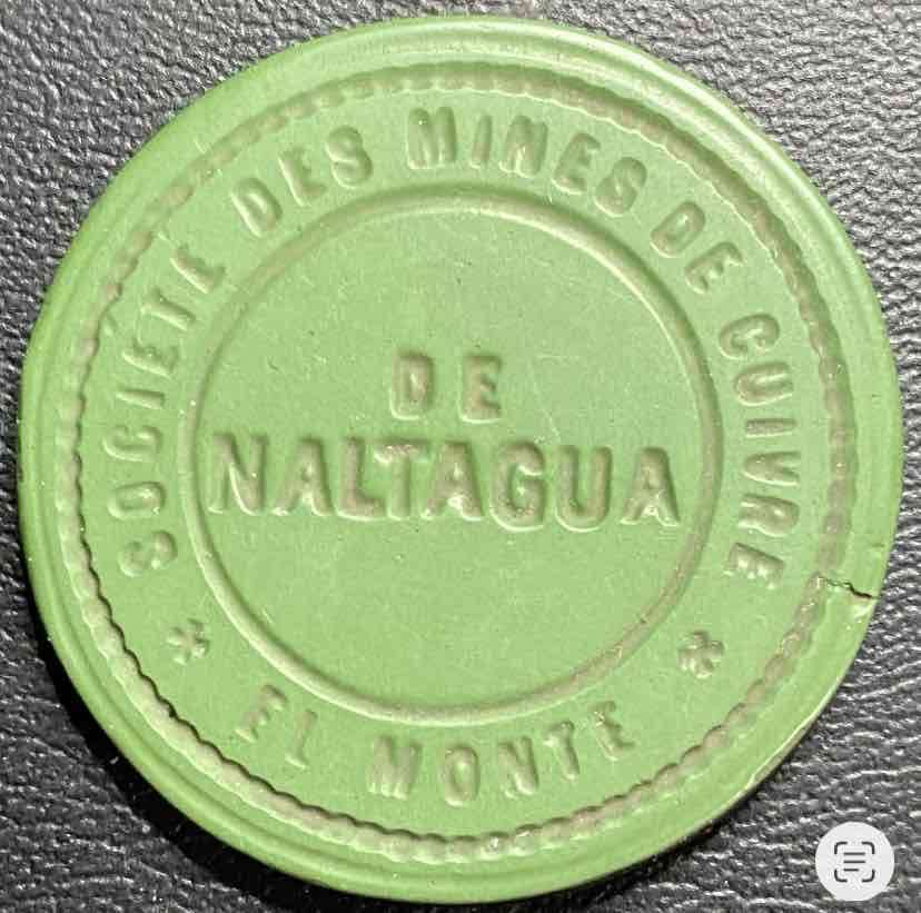 FICHA MINERA DE NALTAGUA-EL MONTE 1 PESO EBONITA - miniatura 1