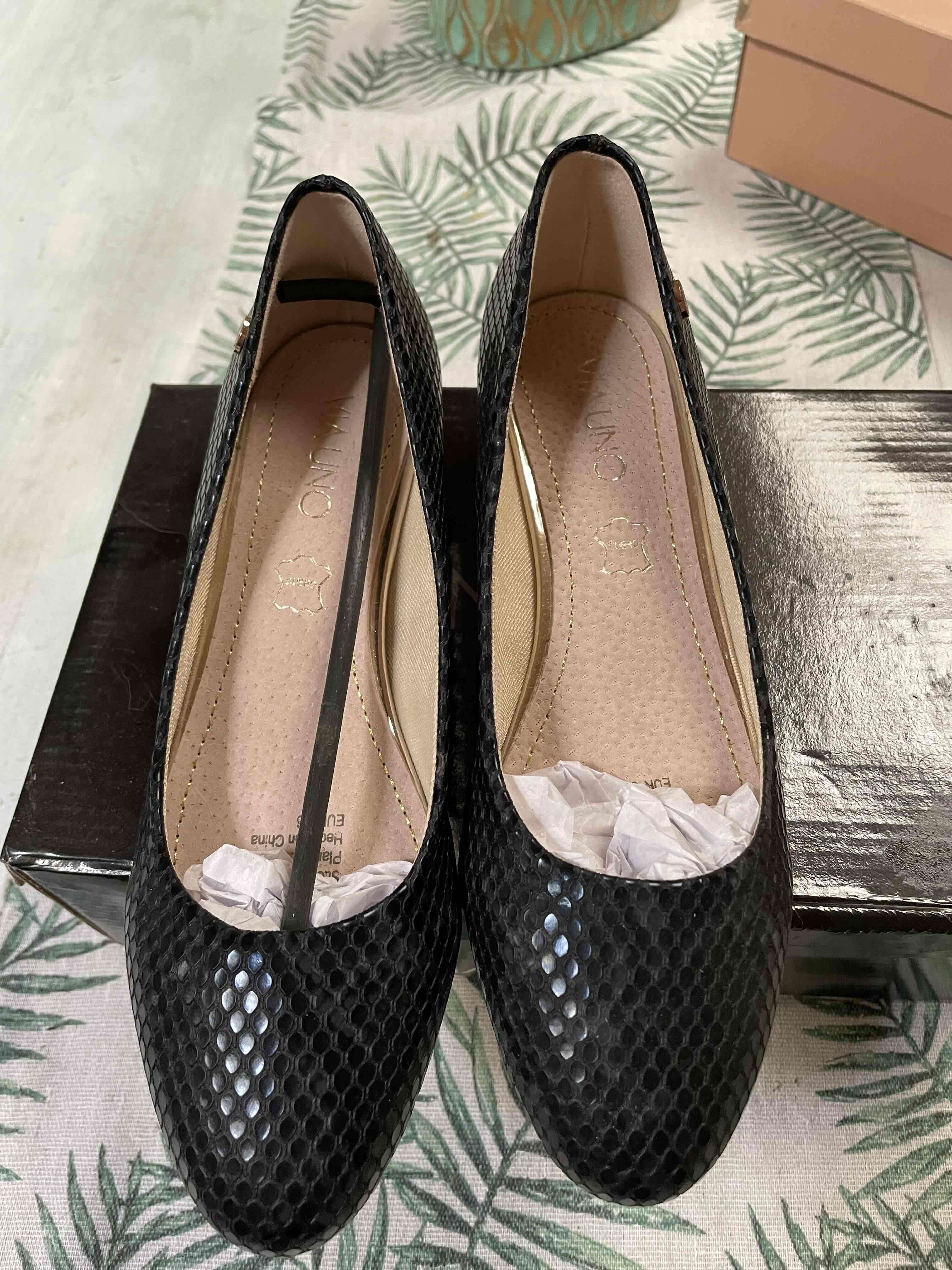 Zapatos planos negros Via Uno - miniatura 2