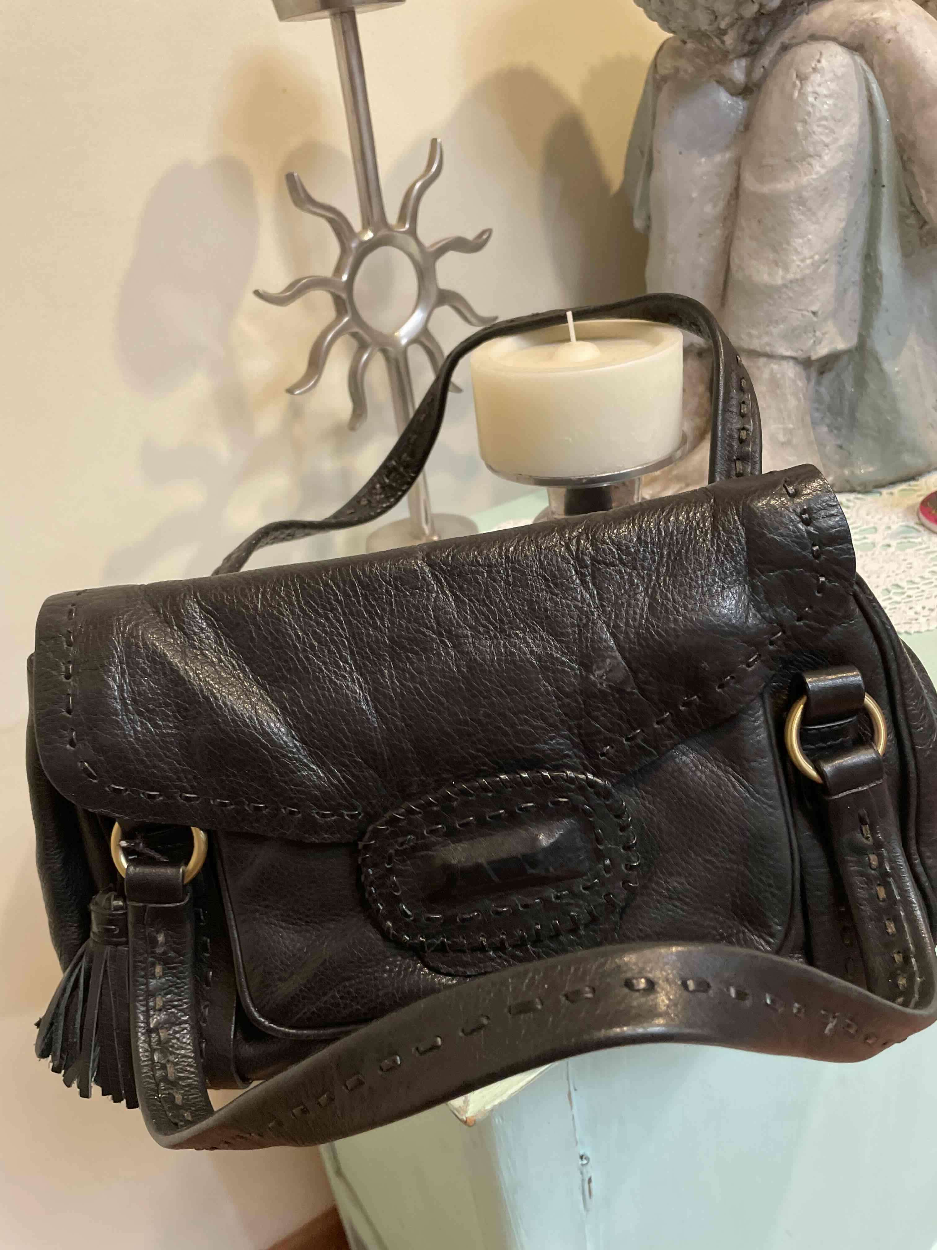 Cartera negra de cuero - miniatura 2