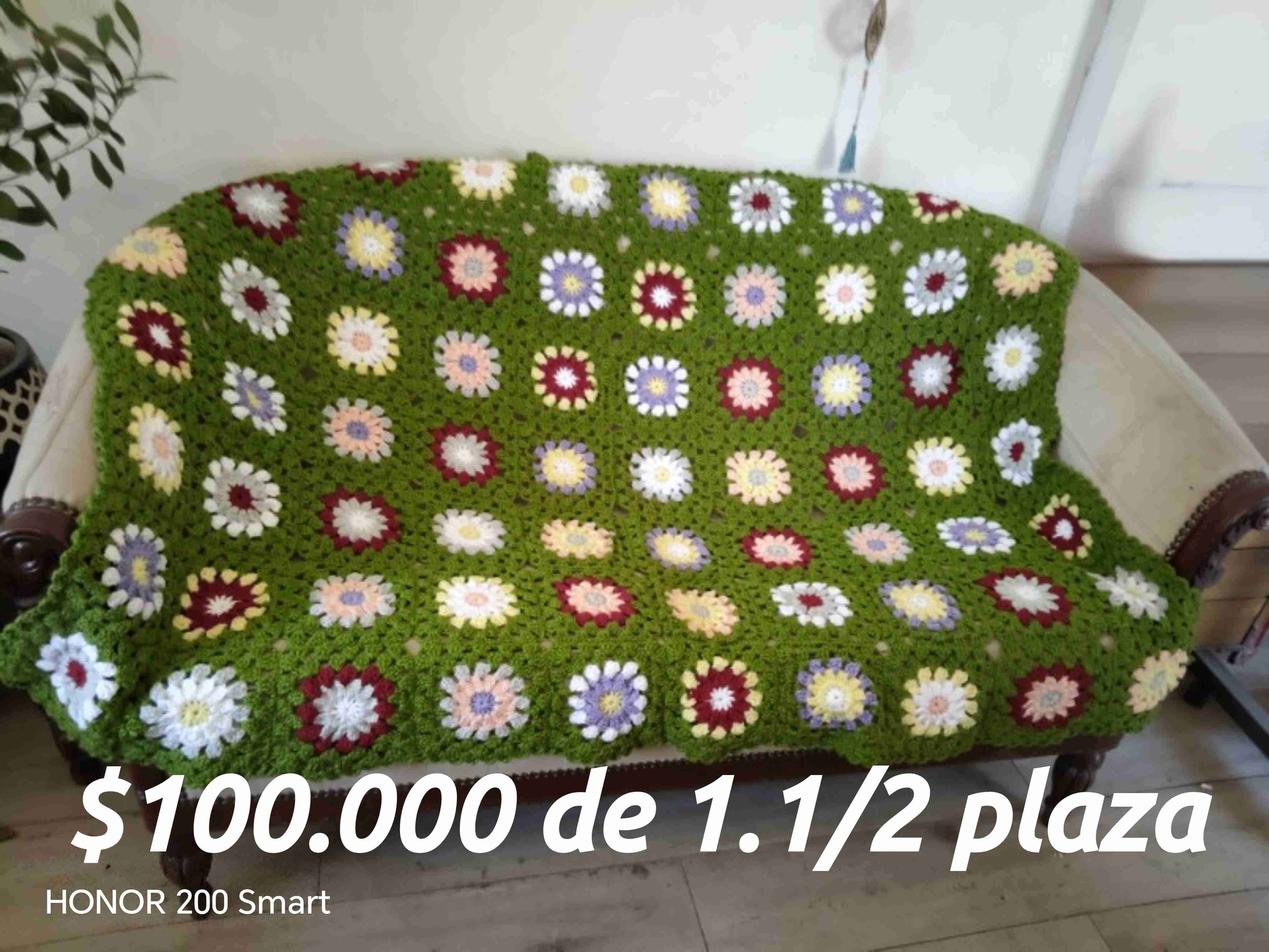 Cobertor a crochet multicolor - 1