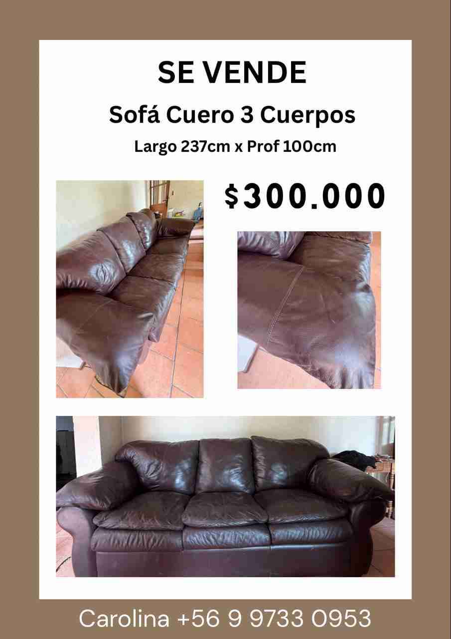 Sofá de cuero 3 cuerpos