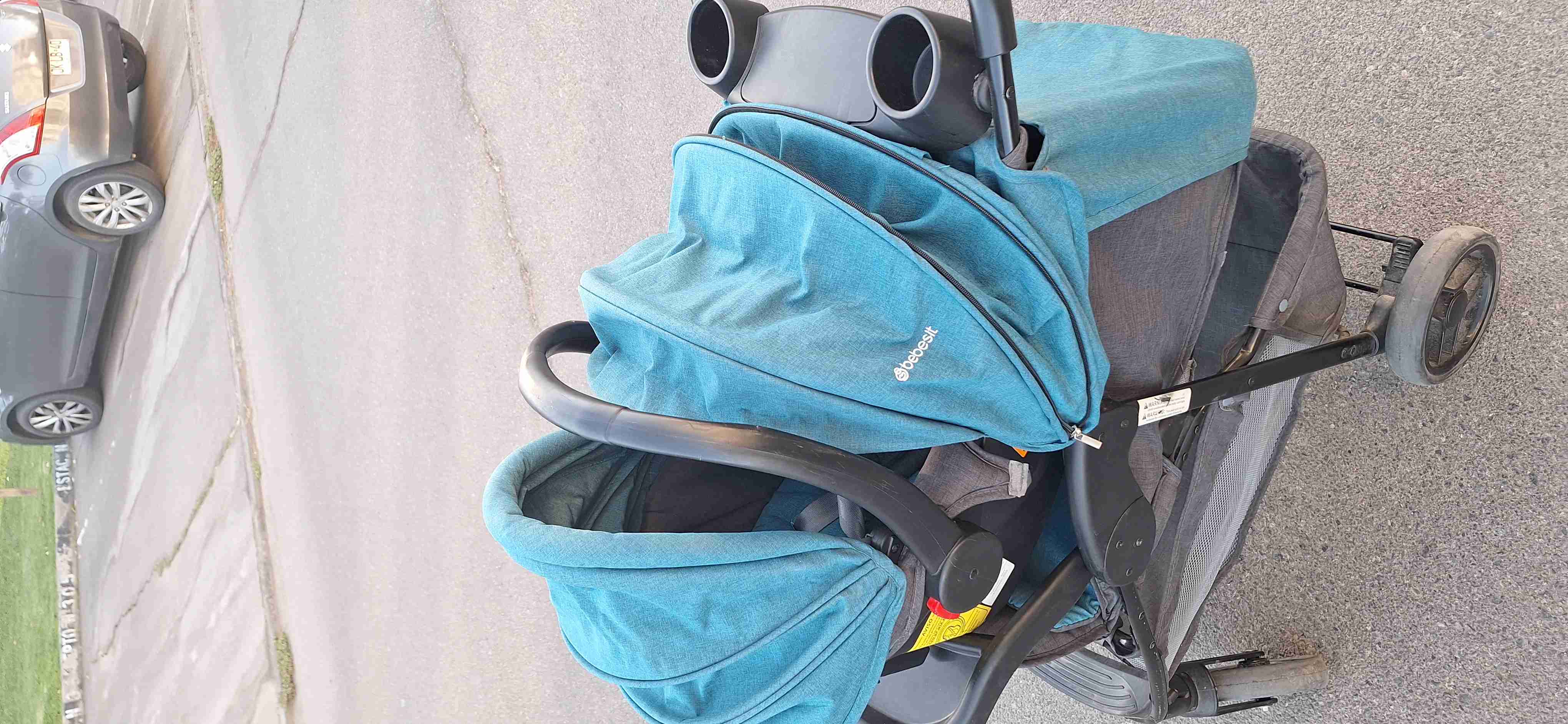 Coche de bebé+ huevo Bebesit azul - miniatura 3