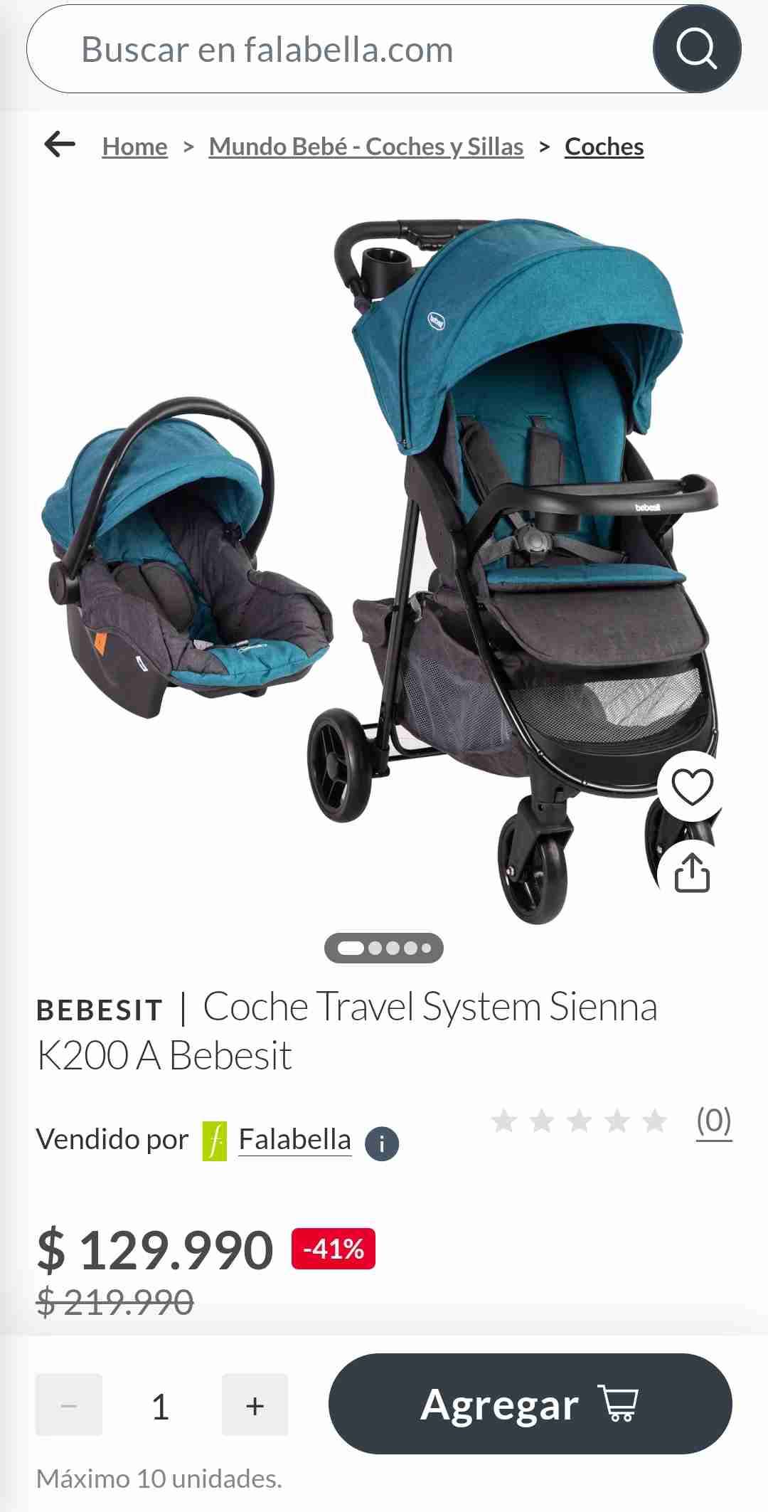 Coche de bebé+ huevo Bebesit azul - miniatura 4