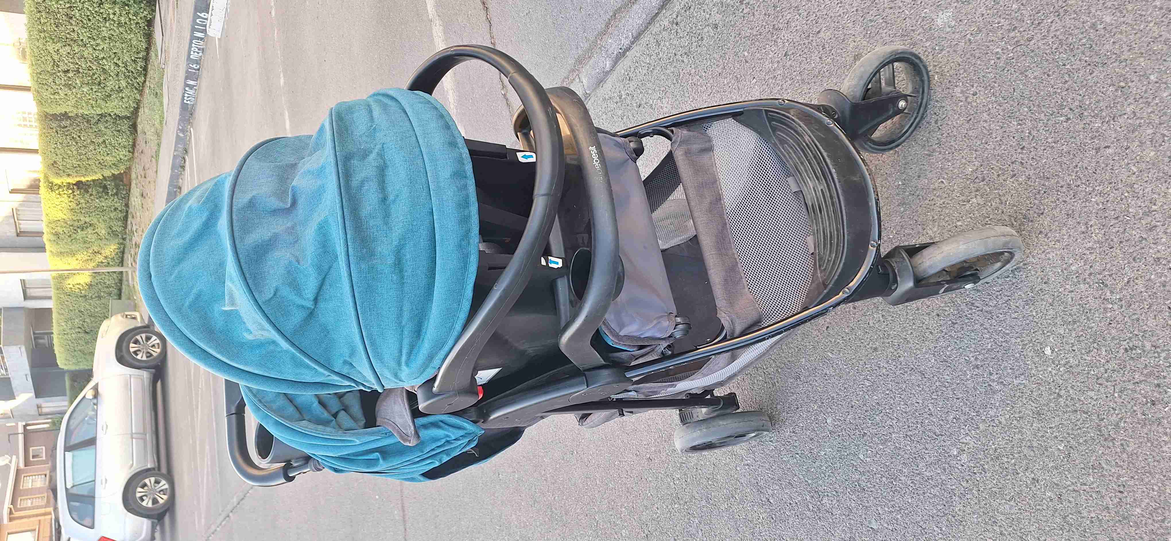 Coche de bebé+ huevo Bebesit azul - miniatura 6