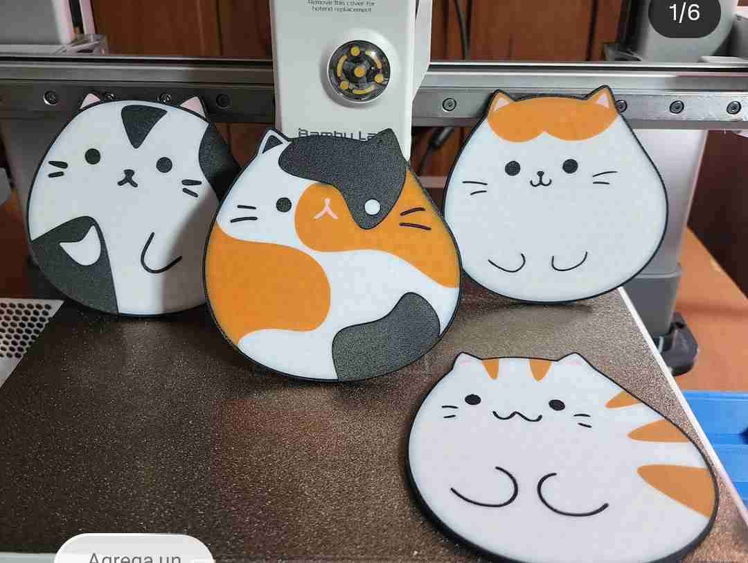 Posavasos de gatos kawaii