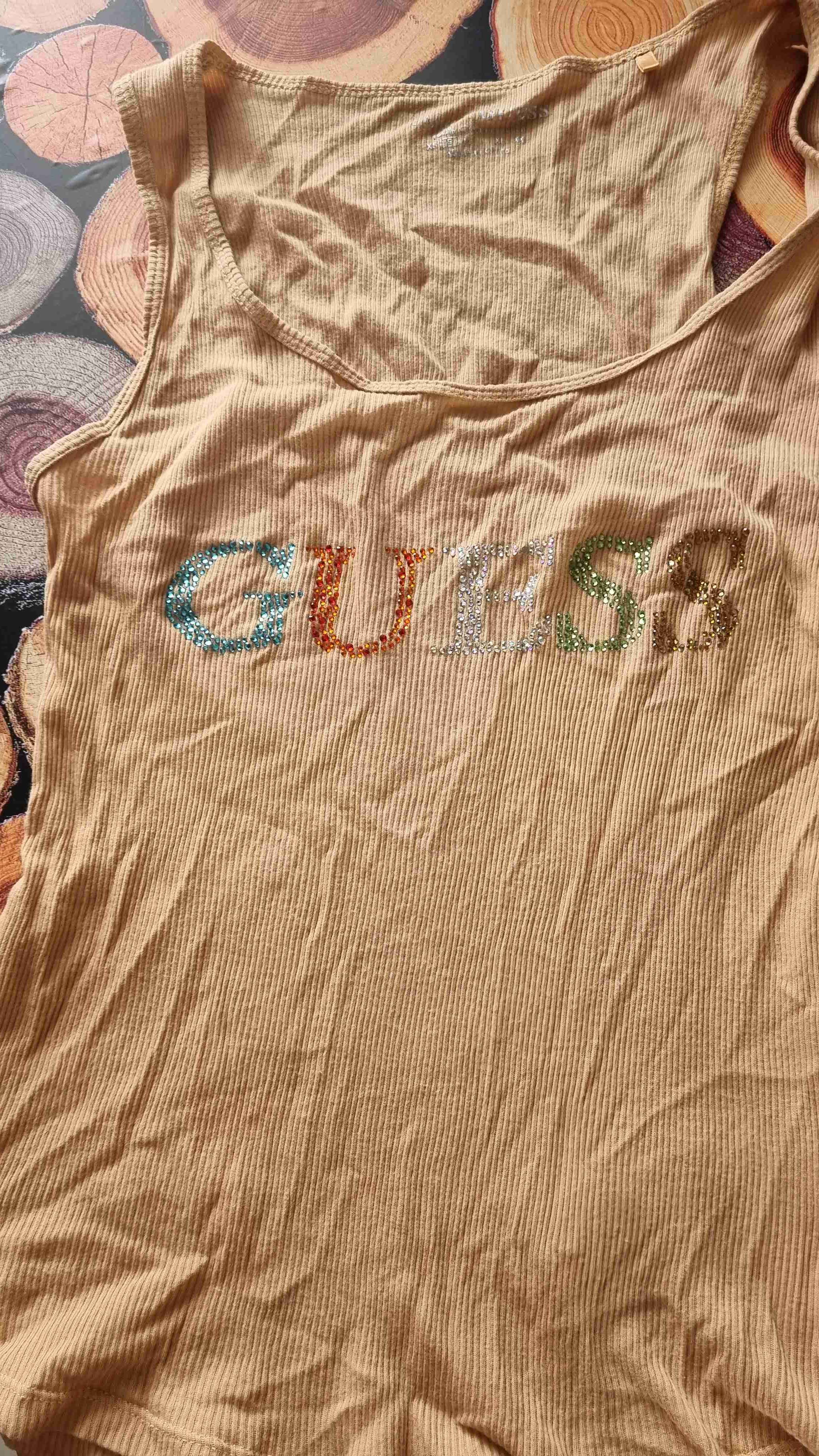 Polera Guess beige con brillantes - miniatura 2
