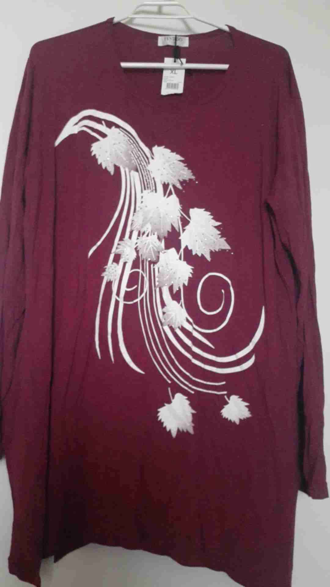 Blusa T XL estampada azul de manga larga - miniatura 2