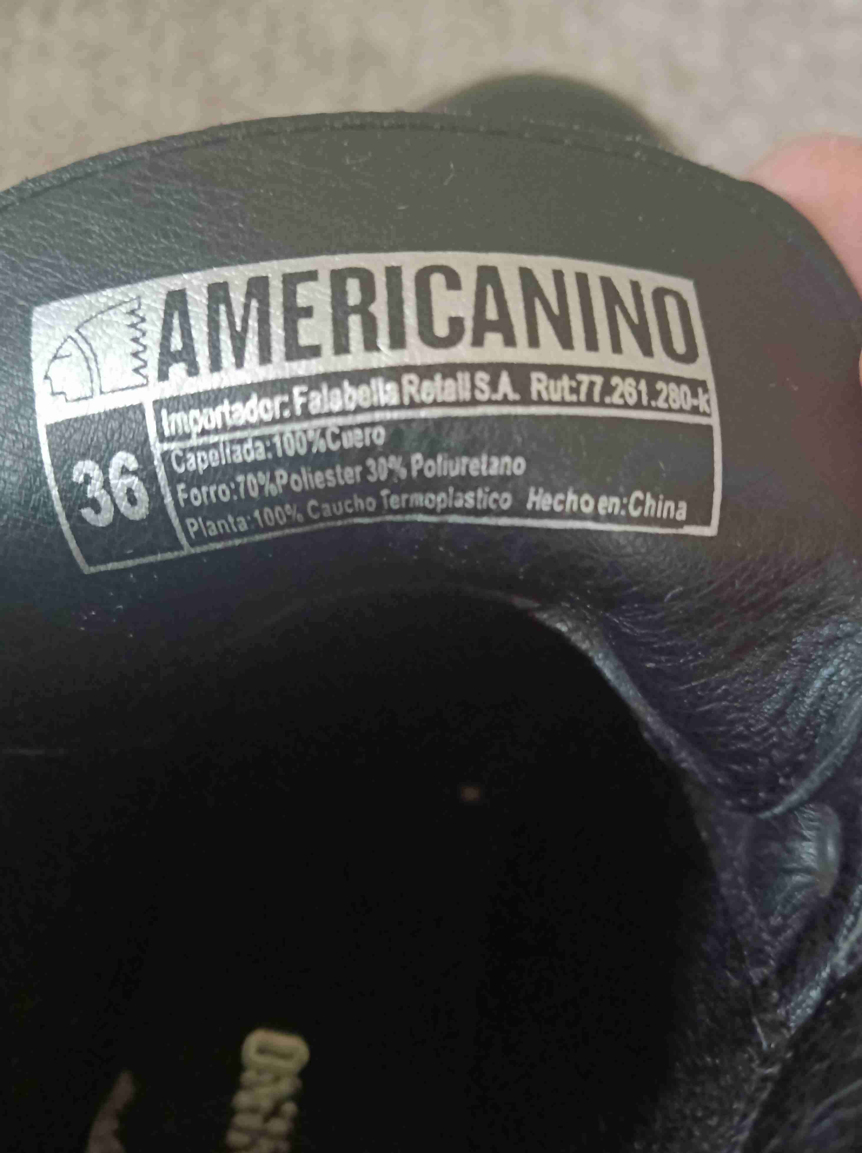 Botines negros de cuero 100 %, marca Americanino - miniatura 4