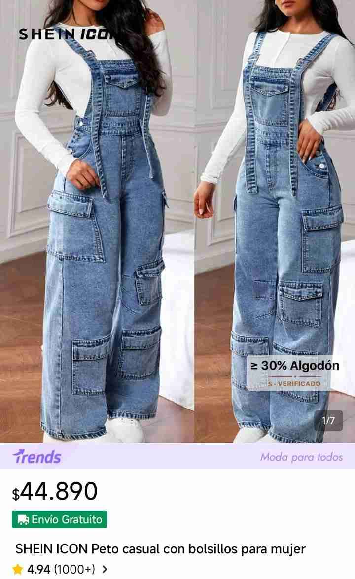 Overall de mezclilla azul claro - miniatura 3