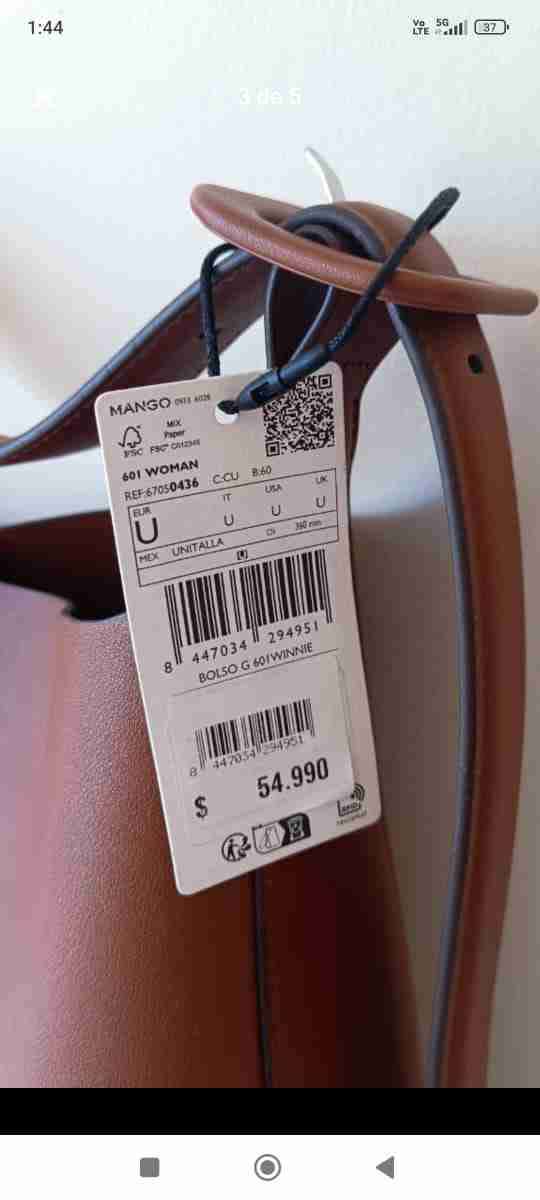 Cartera color Camel  marca Mango - miniatura 4