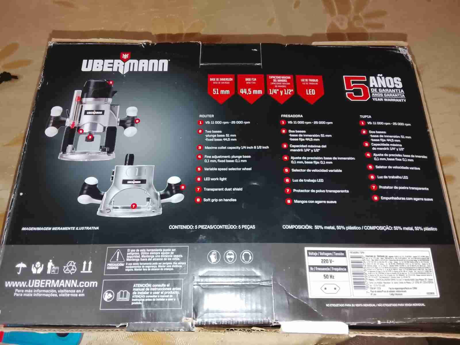 Fresadora Router Ubermann 1300W - miniatura 3