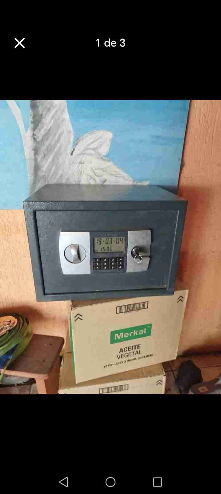 Caja fuerte electrónica gris - miniatura 2