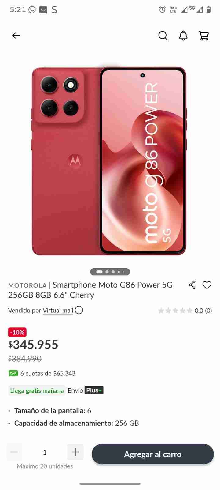 Smartphone Moto G86 Power 5G Cherry - miniatura 1