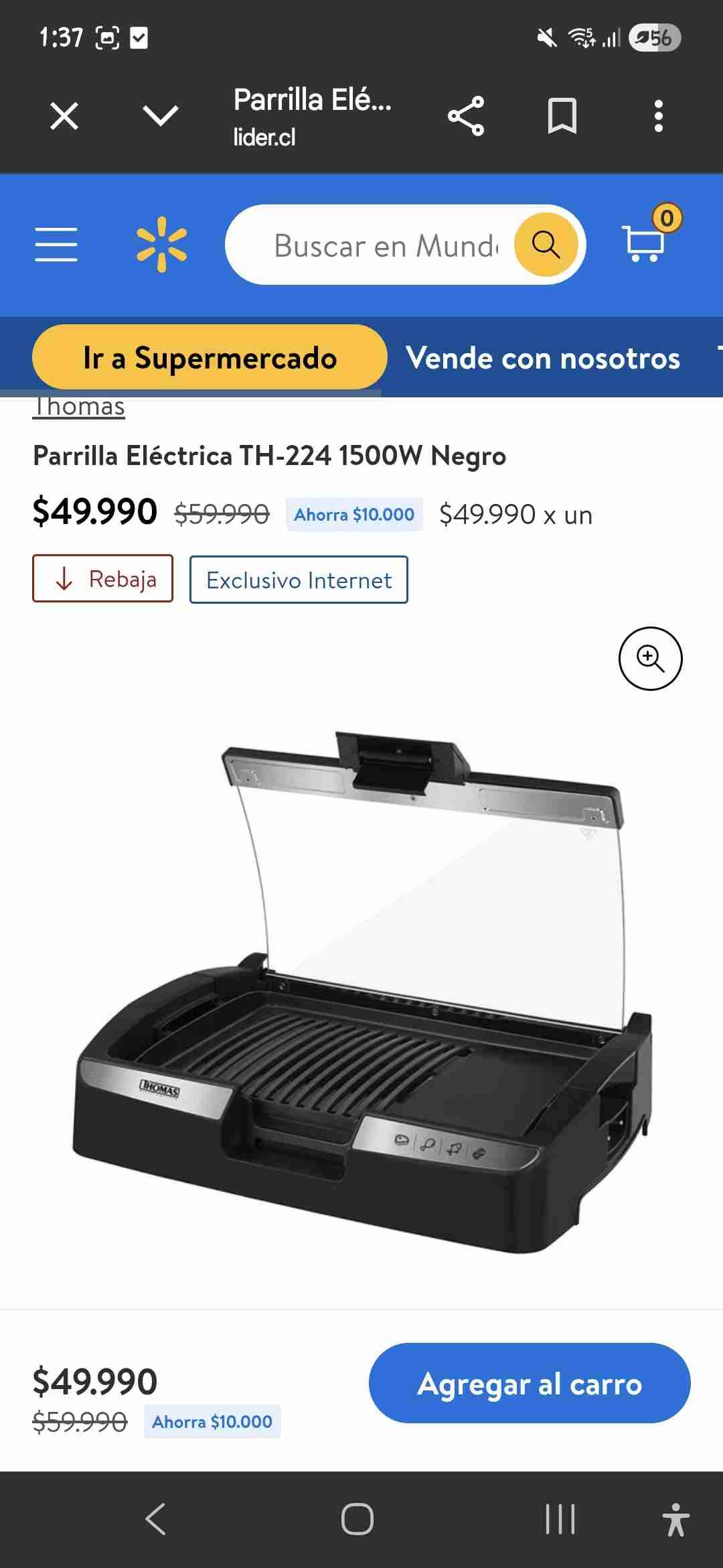 Parrilla eléctrica Thomas con tapa - miniatura 3